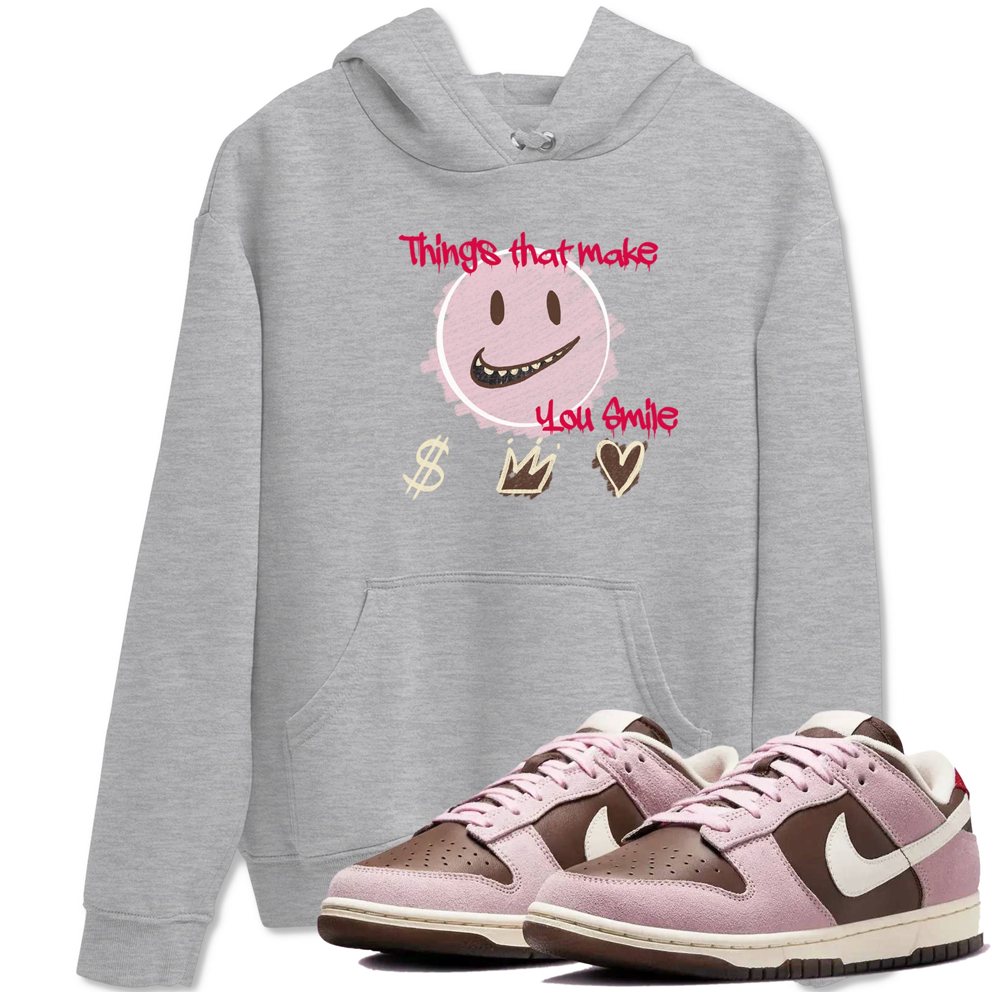 Things That Make You Smile snkmatch Tees - Dunk Cacao Wow And Pink Foam