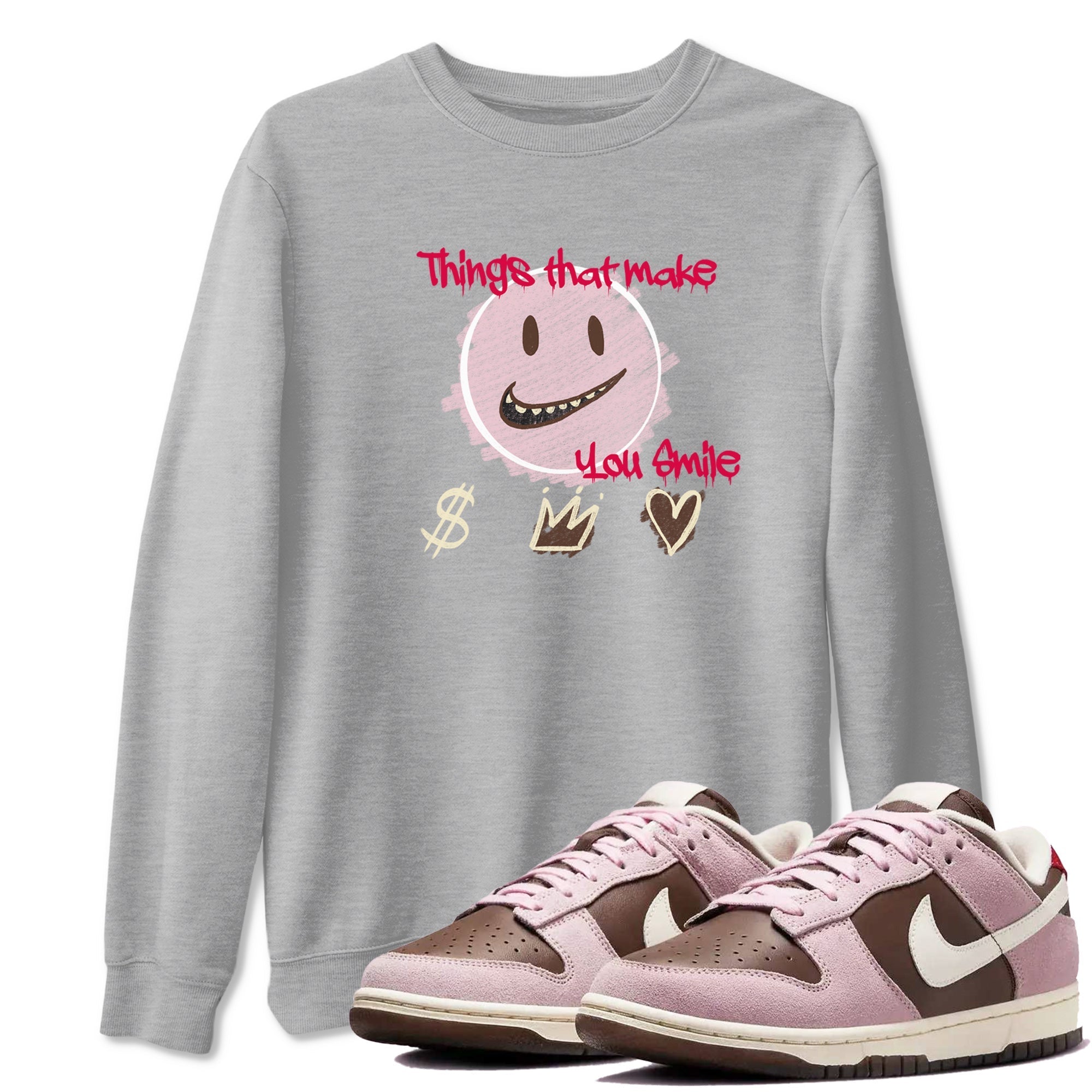 Things That Make You Smile snkmatch Tees - Dunk Cacao Wow And Pink Foam