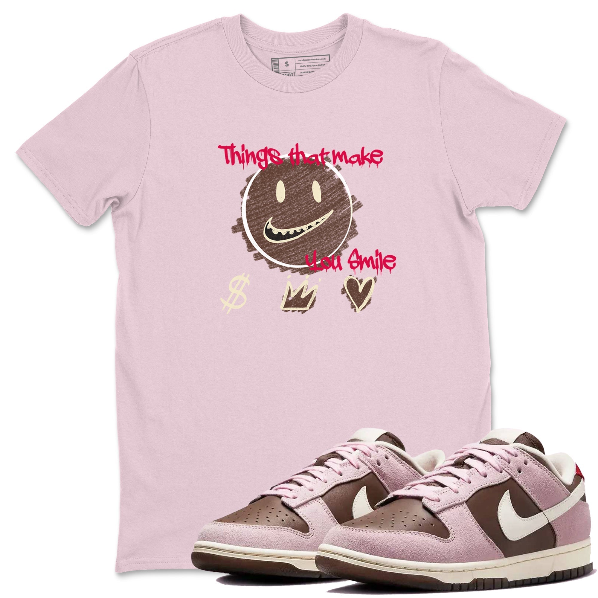 Things That Make You Smile snkmatch Tees - Dunk Cacao Wow And Pink Foam