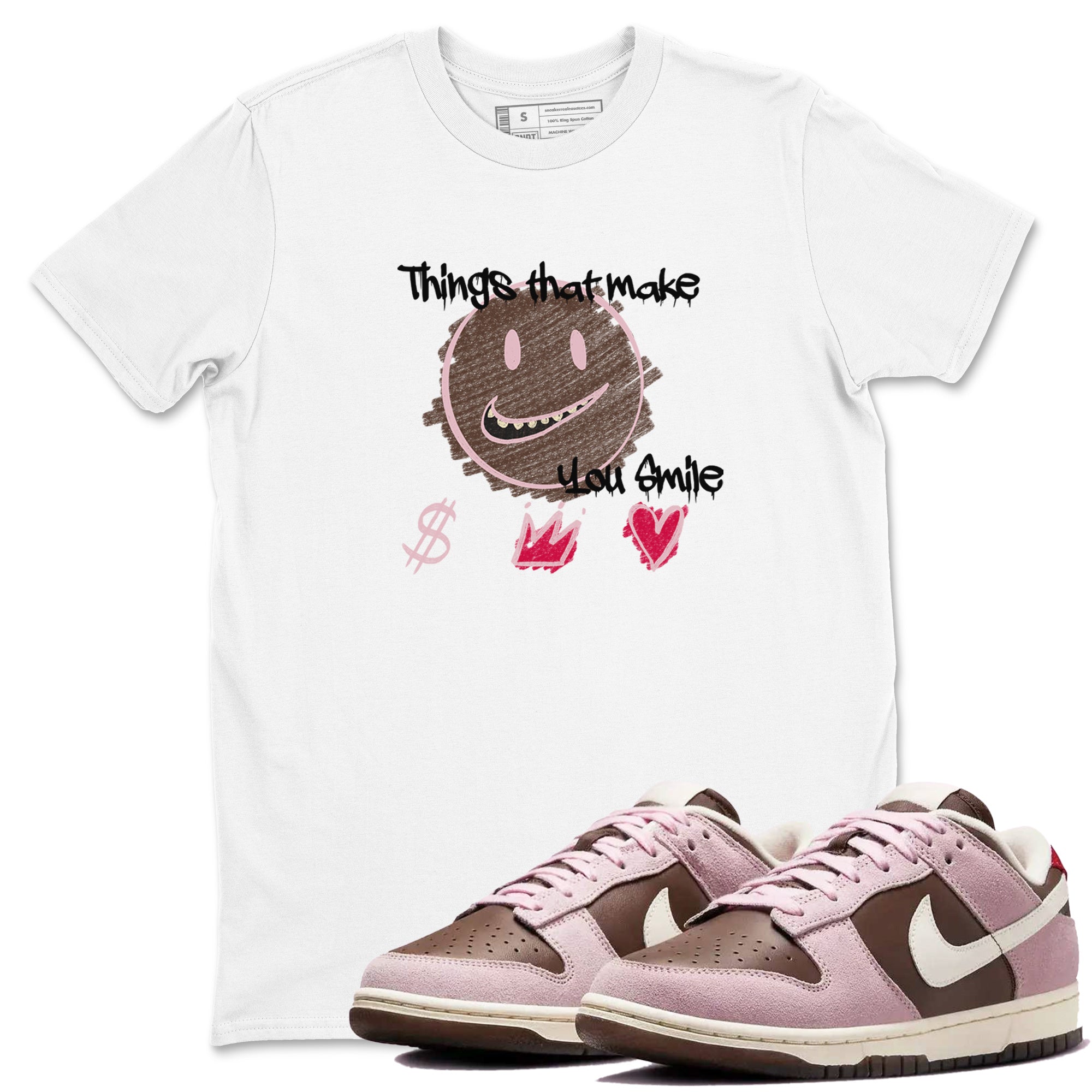 Things That Make You Smile snkmatch Tees - Dunk Cacao Wow And Pink Foam