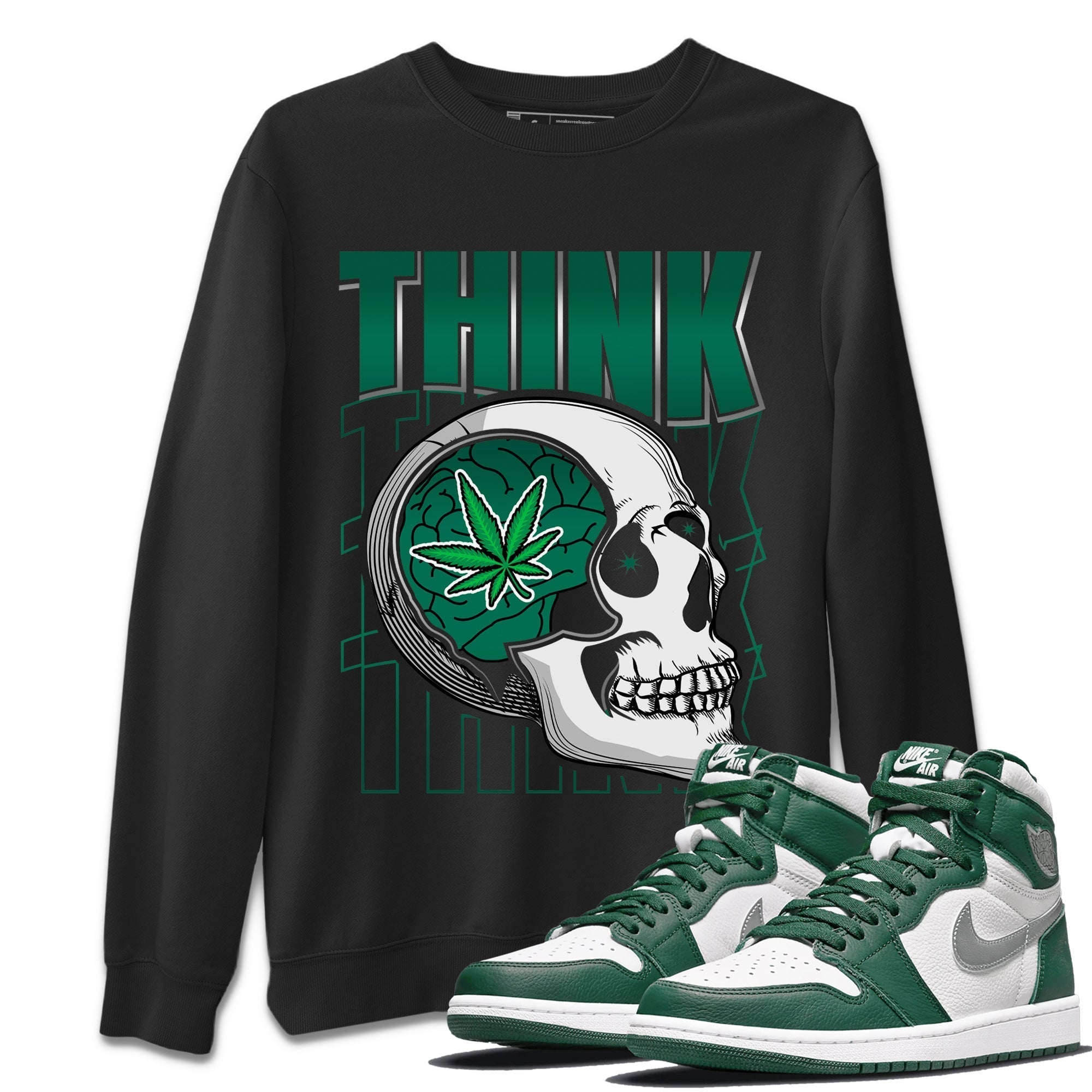 Think Skeleton Unisex Tops - Air Jordan 1 Gorge Green