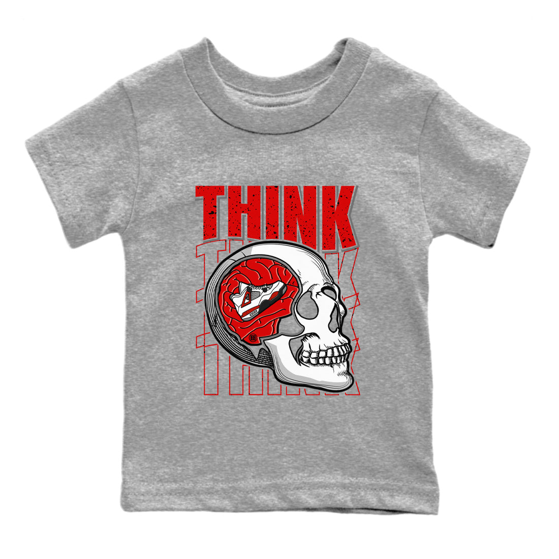 Think Think Think Kids Tops - Air Jordan 4 Red Cement