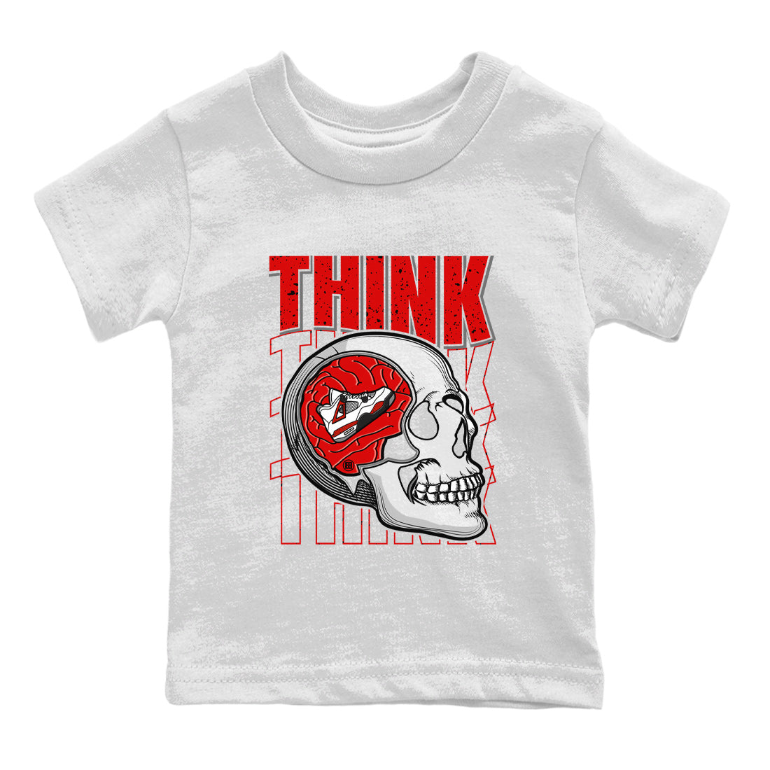 Think Think Think Kids Tops - Air Jordan 4 Red Cement