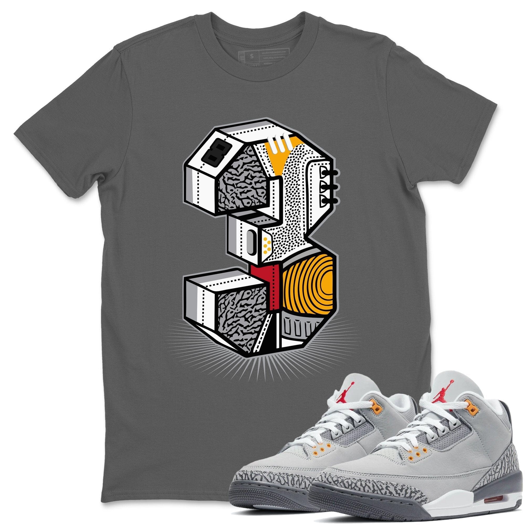 Three Statue Unisex Tops - Air Jordan 3 Cool Grey