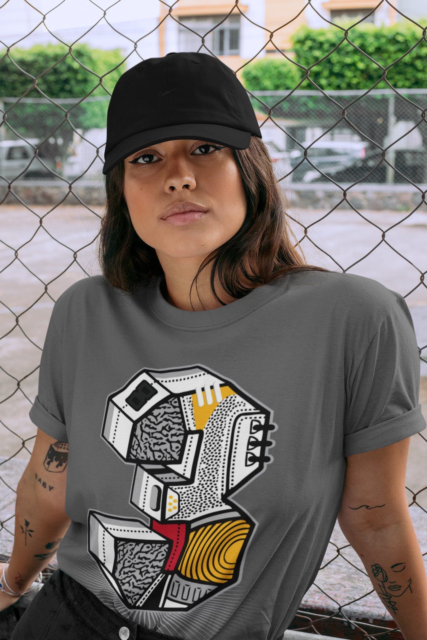 Three Statue Unisex Tops - Air Jordan 3 Cool Grey