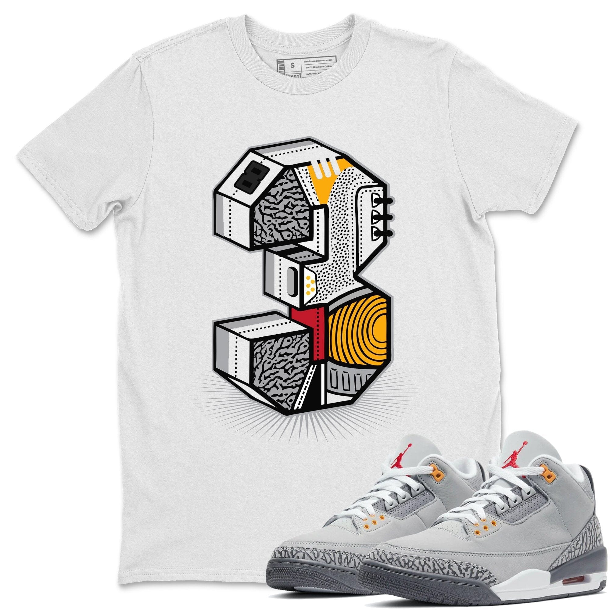 Three Statue Unisex Tops - Air Jordan 3 Cool Grey