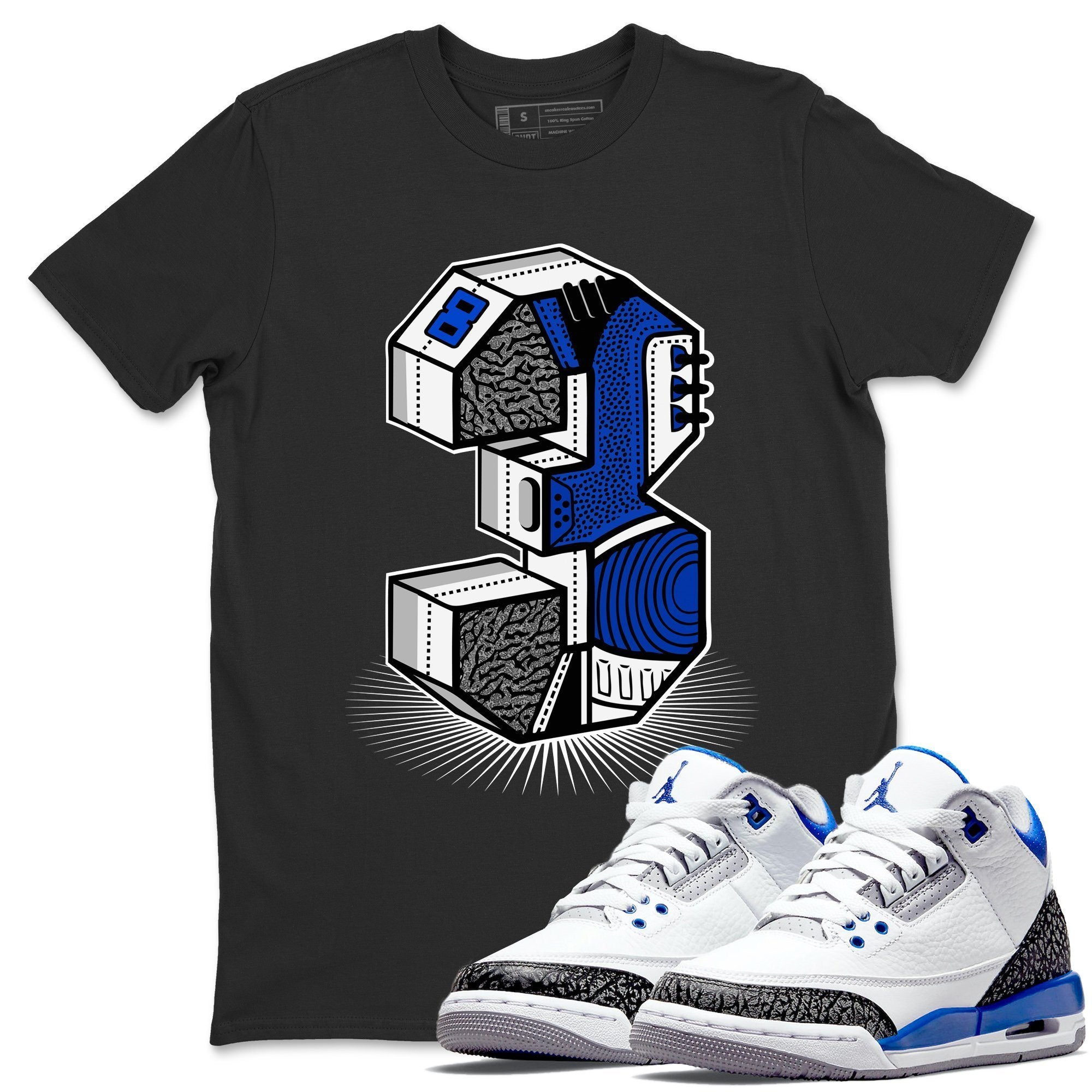 Three Statue Unisex Tops - Air Jordan 3 Racer Blue