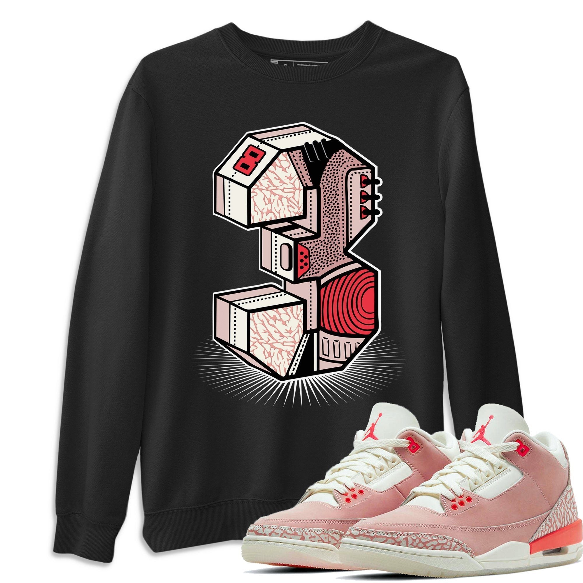 Three Statue Unisex Tops - Air Jordan 3 Rust Pink