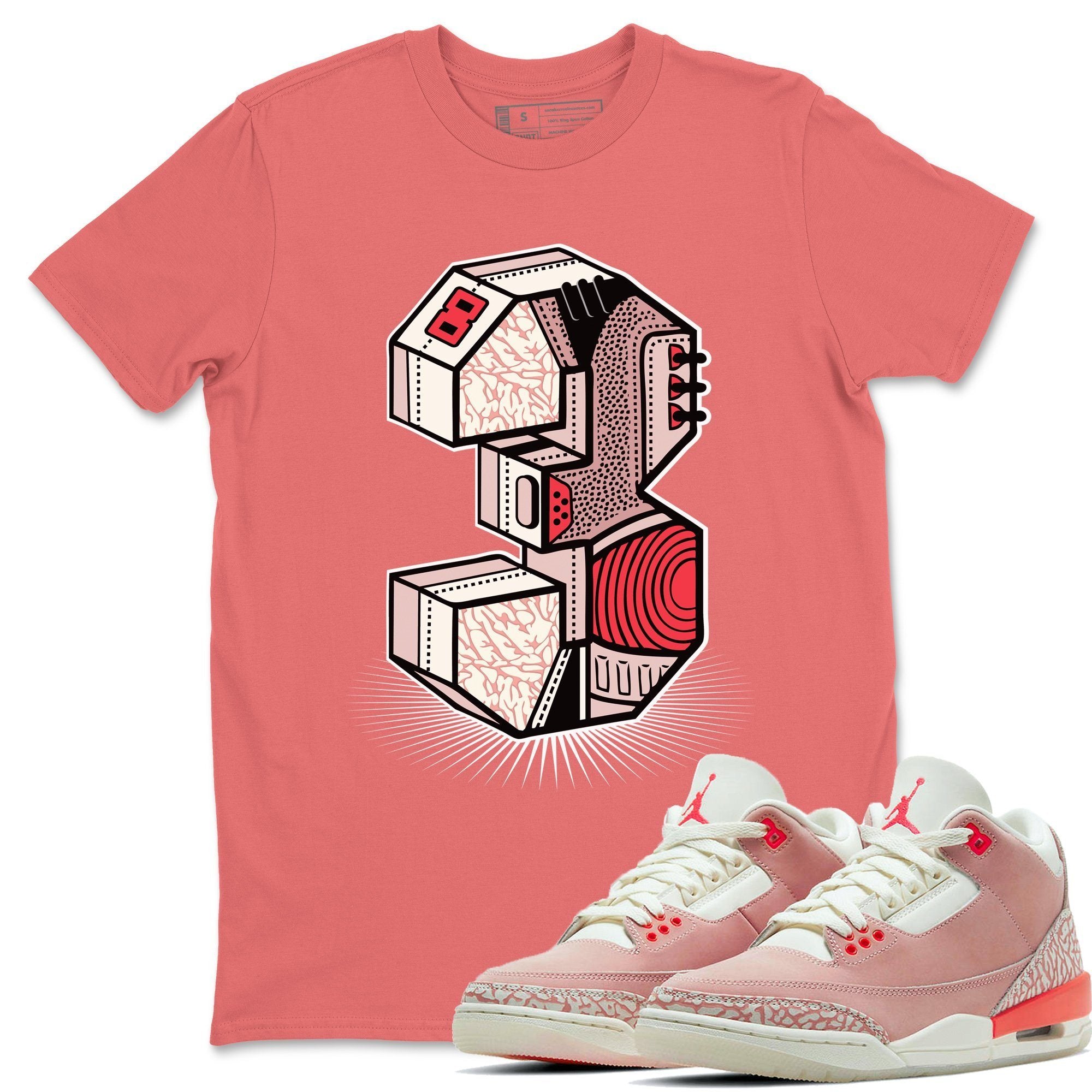 Three Statue Unisex Tops - Air Jordan 3 Rust Pink