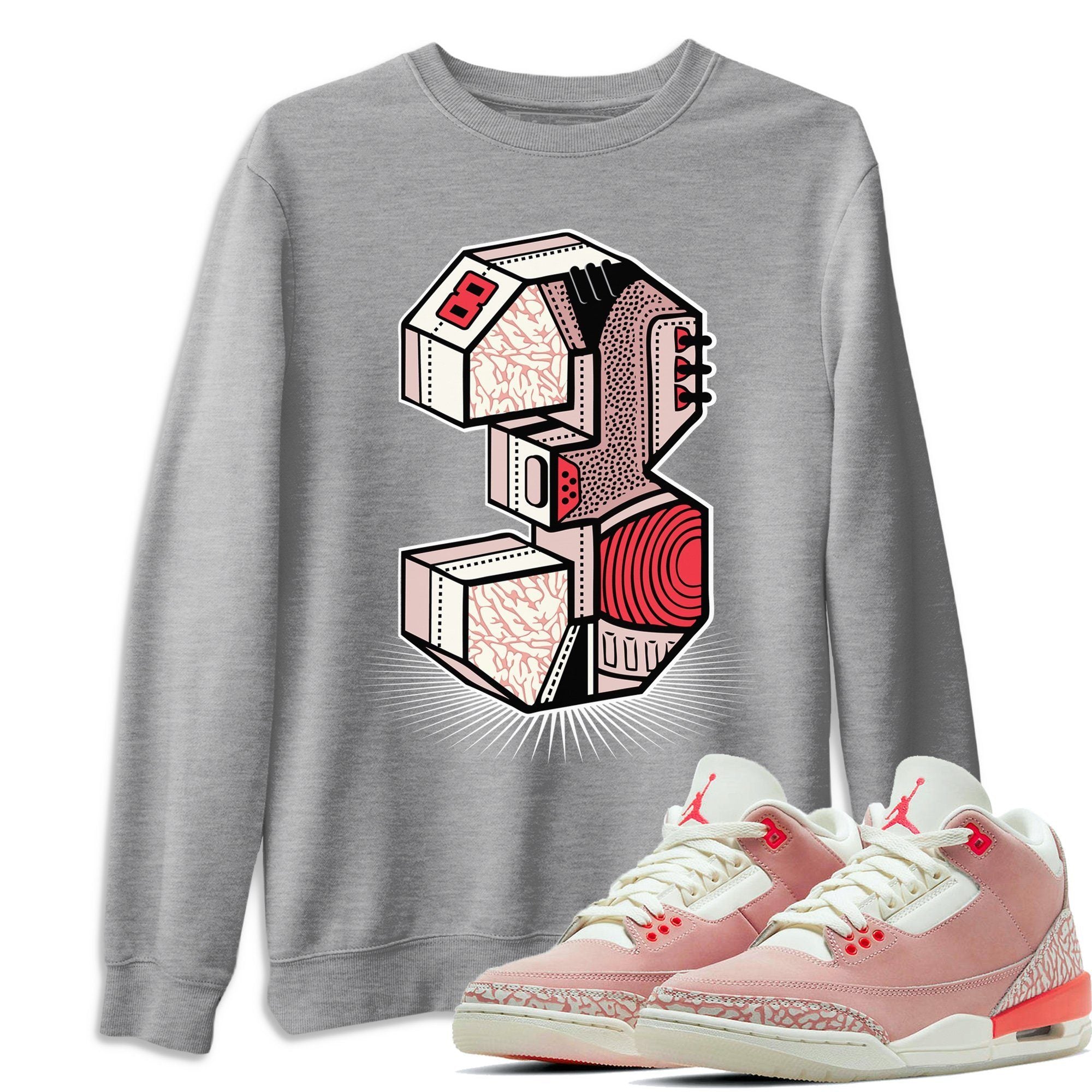 Three Statue Unisex Tops - Air Jordan 3 Rust Pink