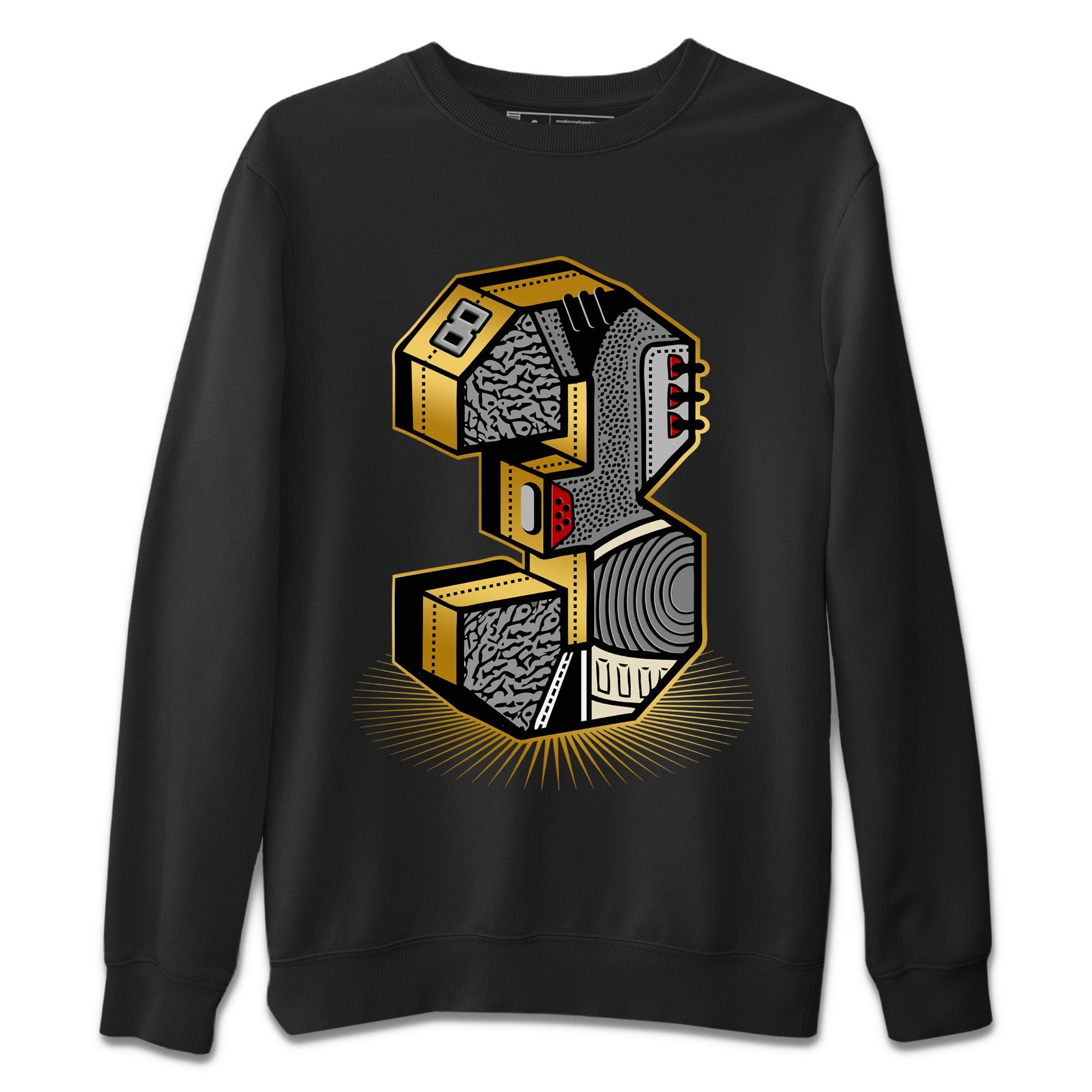 Three Statue Unisex Tops - Air Jordan 3 Black Gold