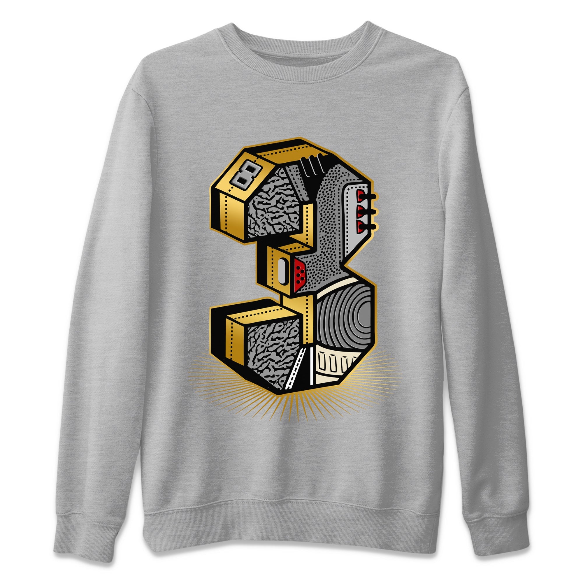 Three Statue Unisex Tops - Air Jordan 3 Black Gold