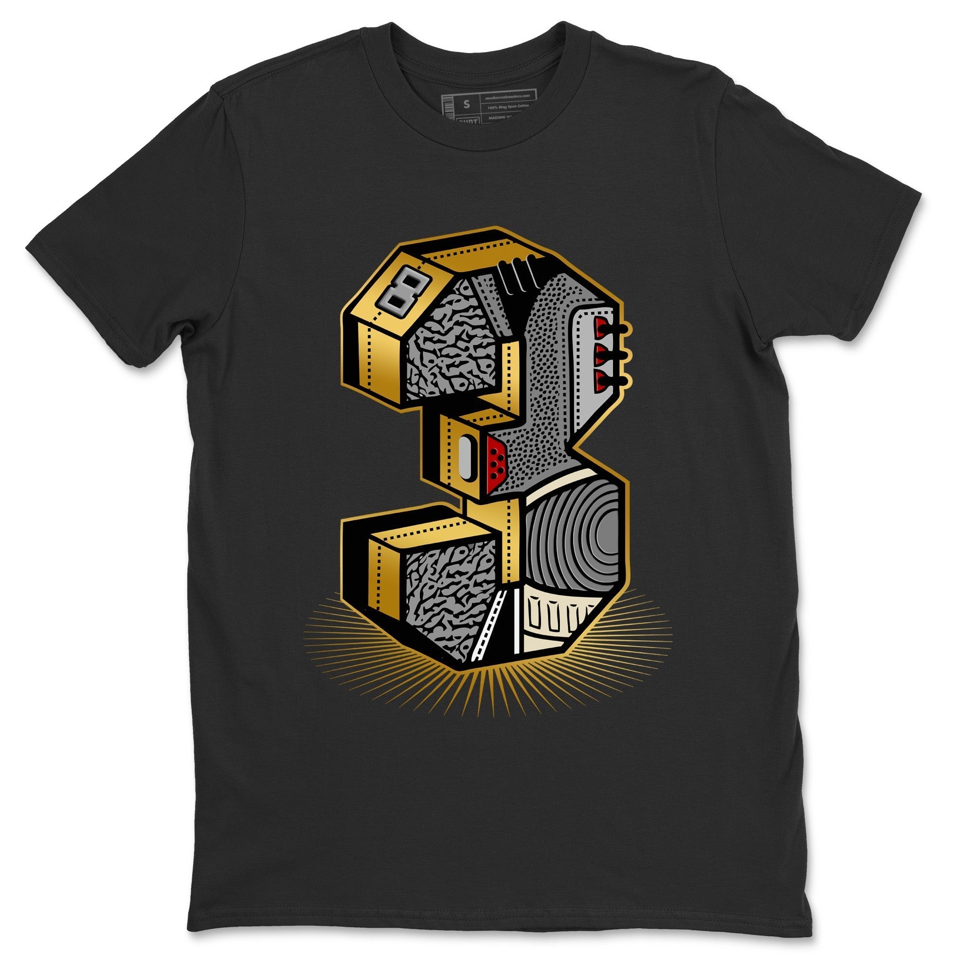 Three Statue Unisex Tops - Air Jordan 3 Black Gold