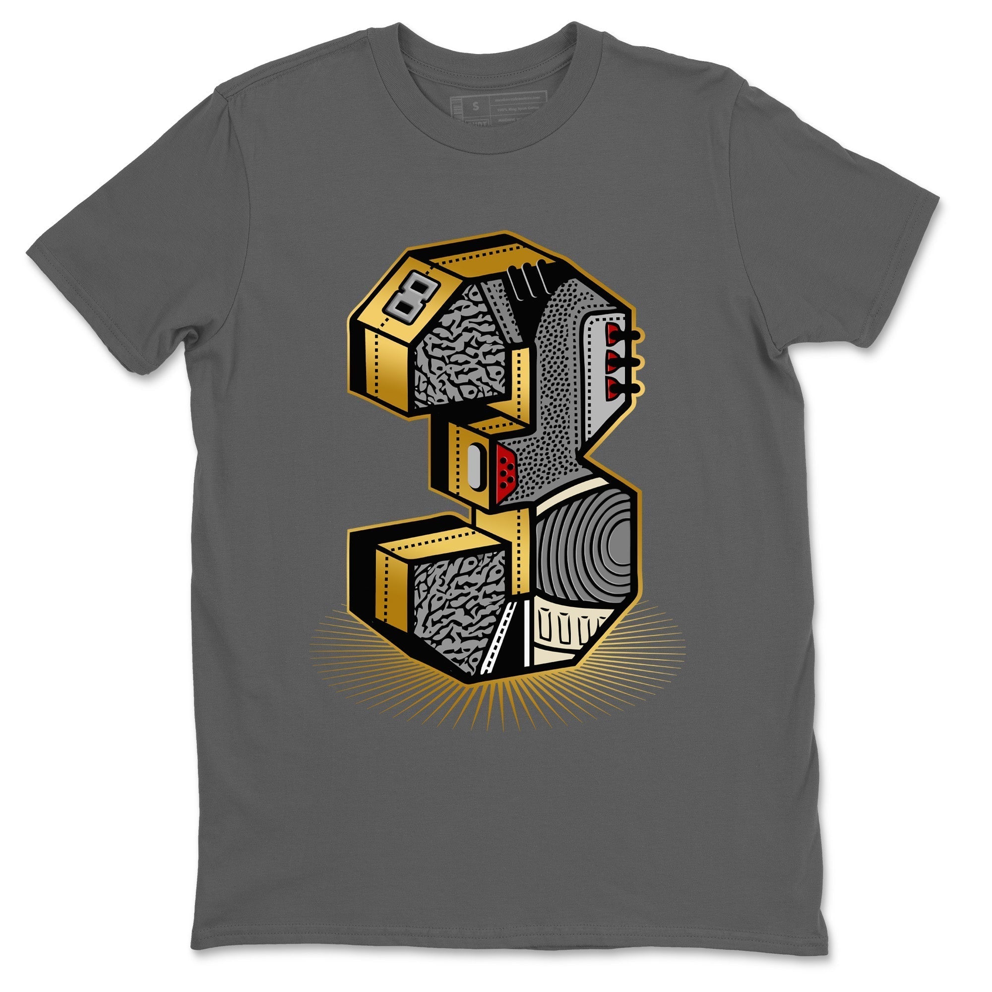Three Statue Unisex Tops - Air Jordan 3 Black Gold
