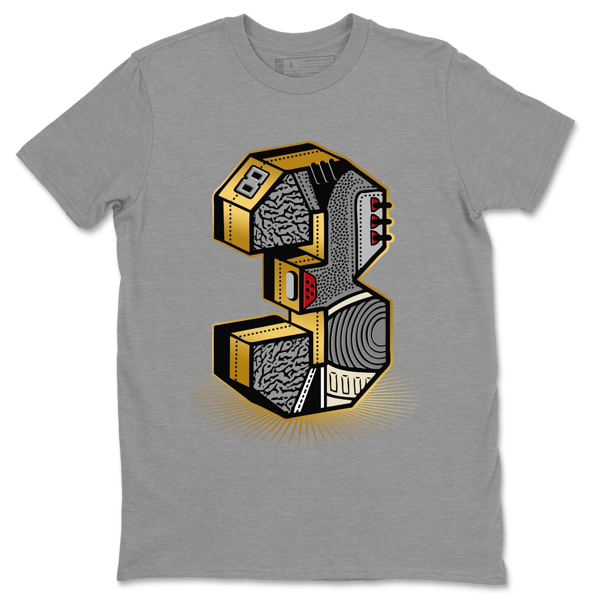 Three Statue Unisex Tops - Air Jordan 3 Black Gold