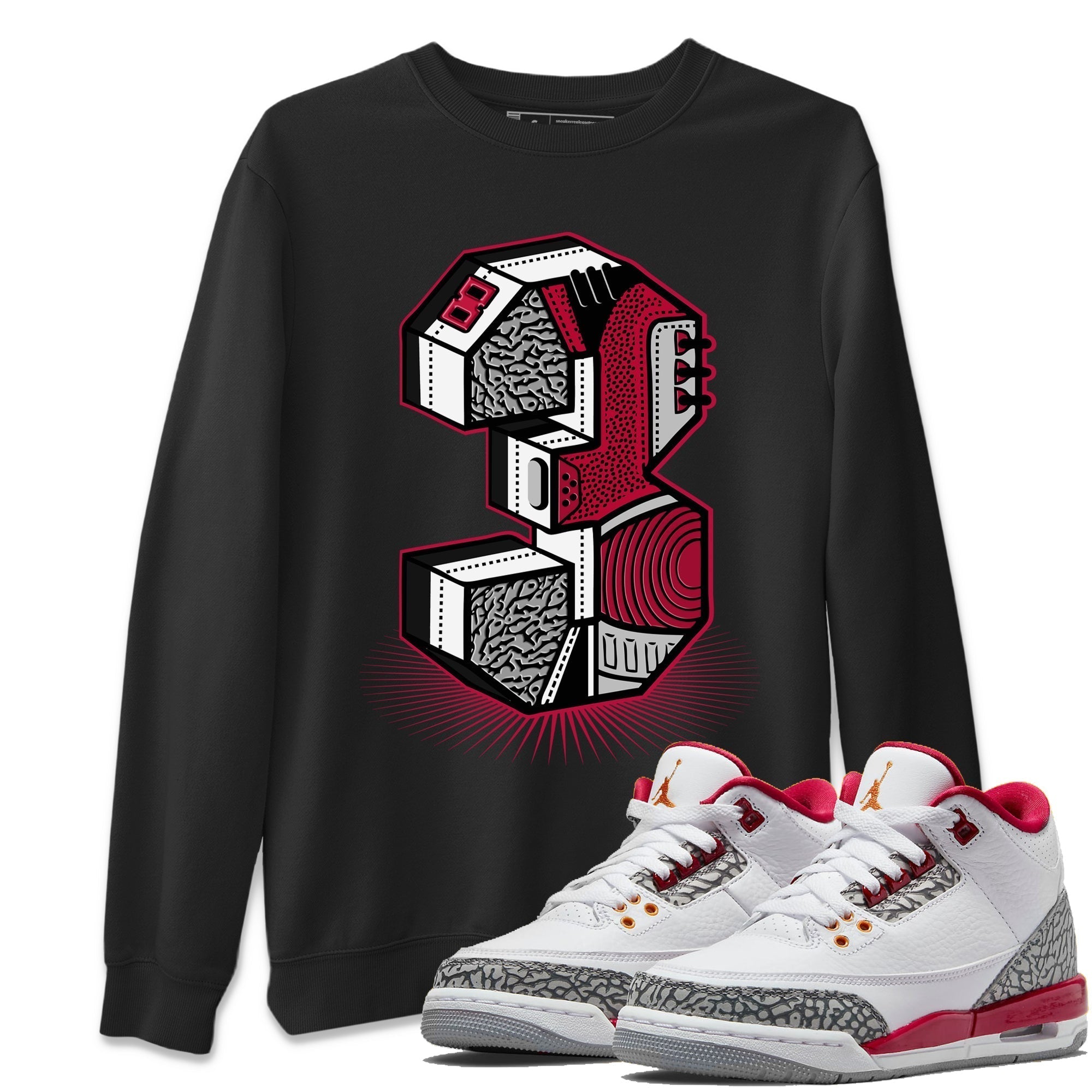 Three Statue Unisex Tops - Air Jordan 3 Cardinal
