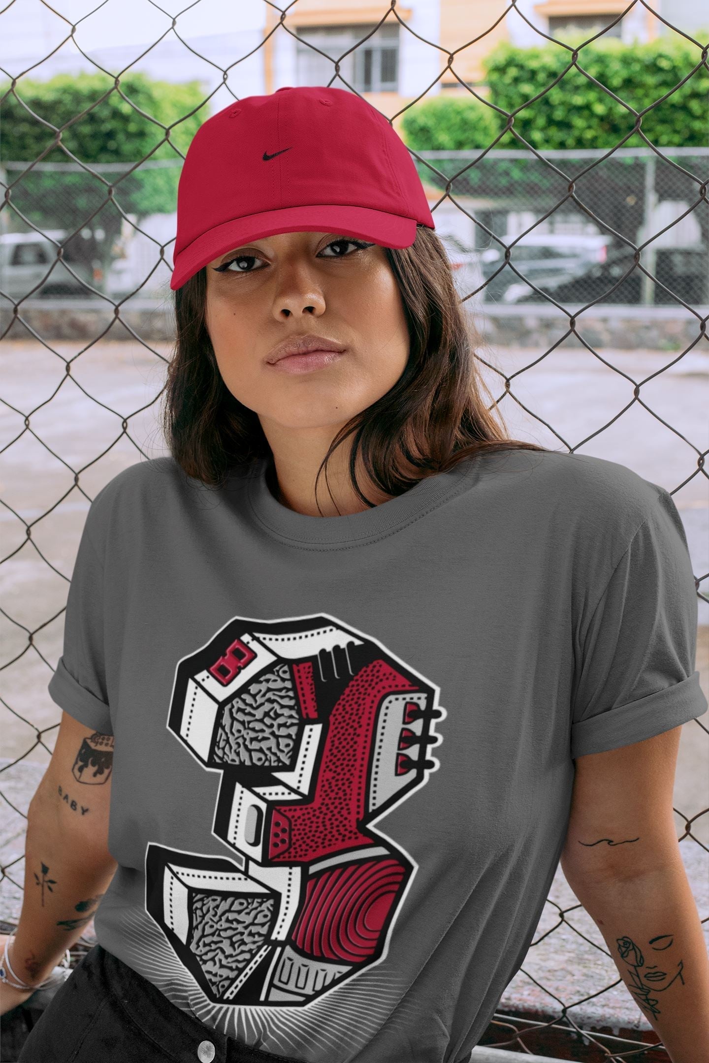Three Statue Unisex Tops - Air Jordan 3 Cardinal