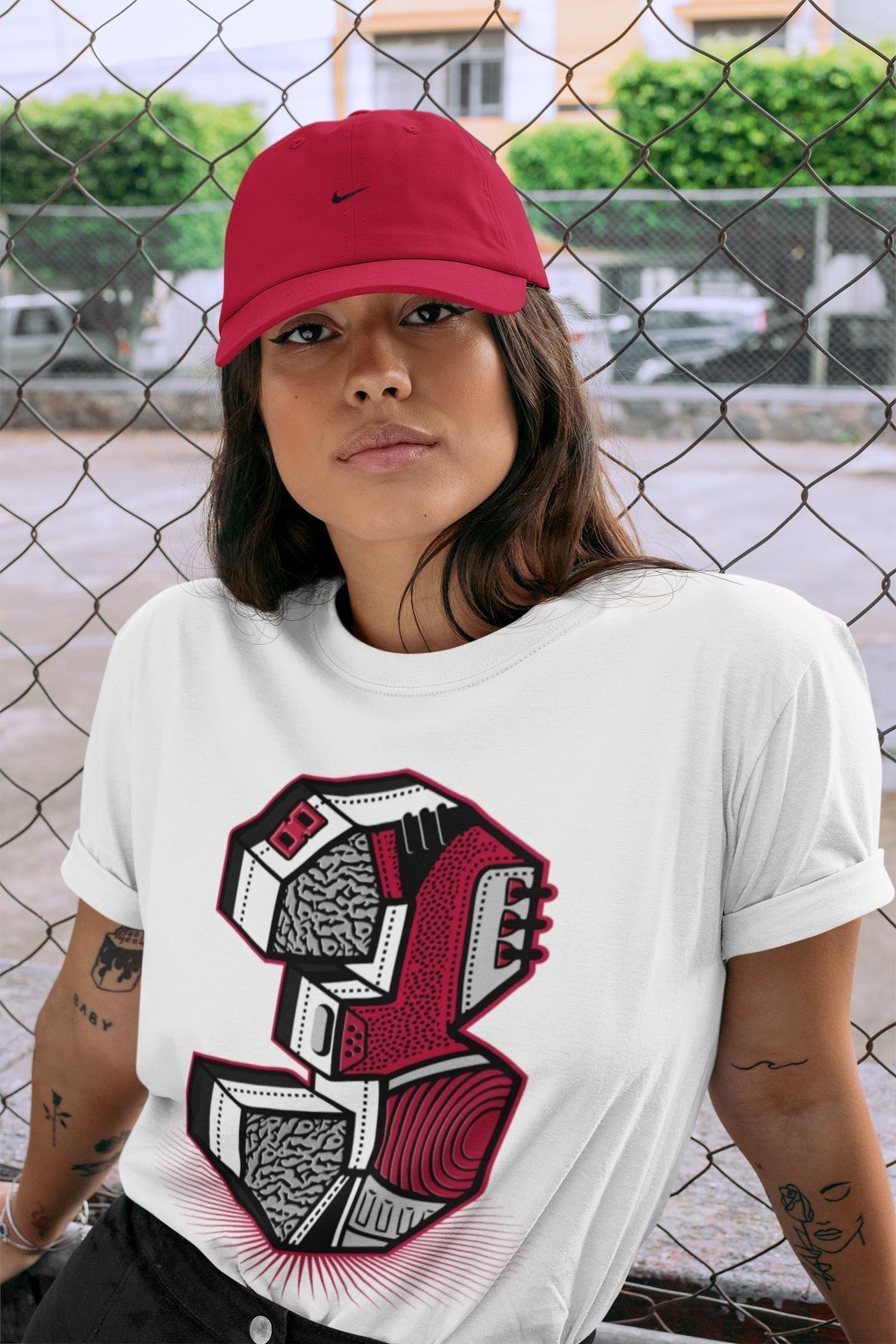 Three Statue Unisex Tops - Air Jordan 3 Cardinal