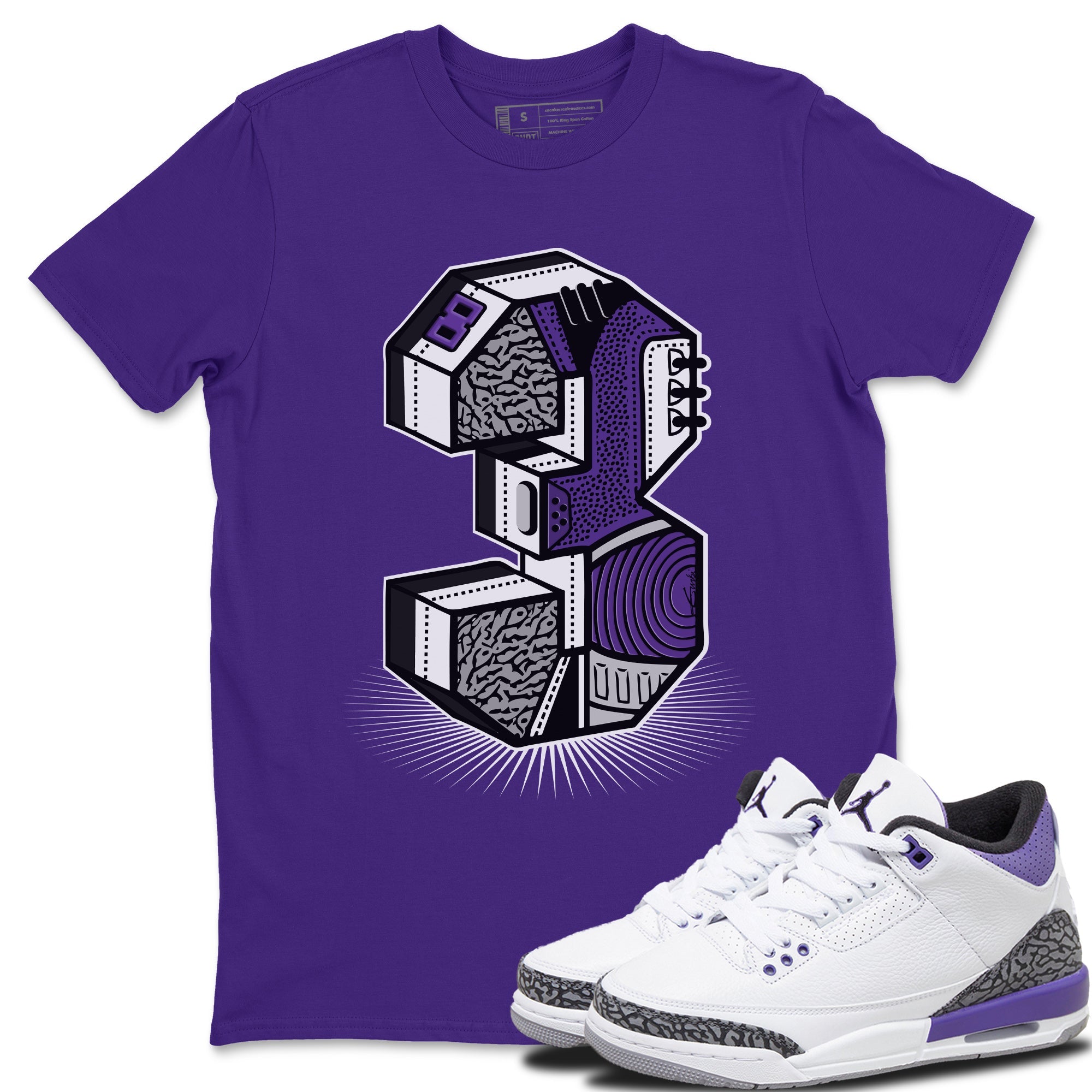 Three Statue Unisex Tops - Air Jordan 3 Dark Iris