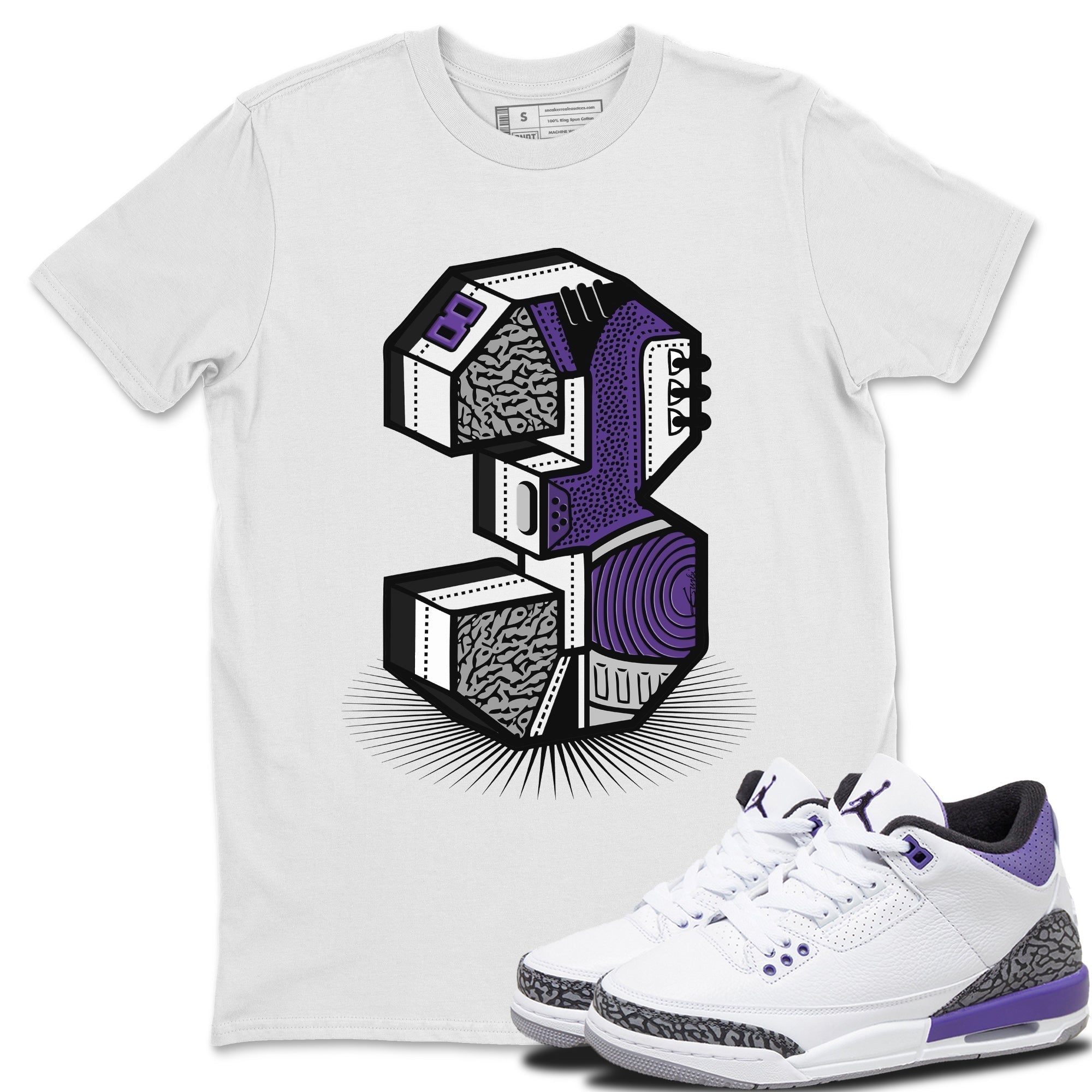 Three Statue Unisex Tops - Air Jordan 3 Dark Iris