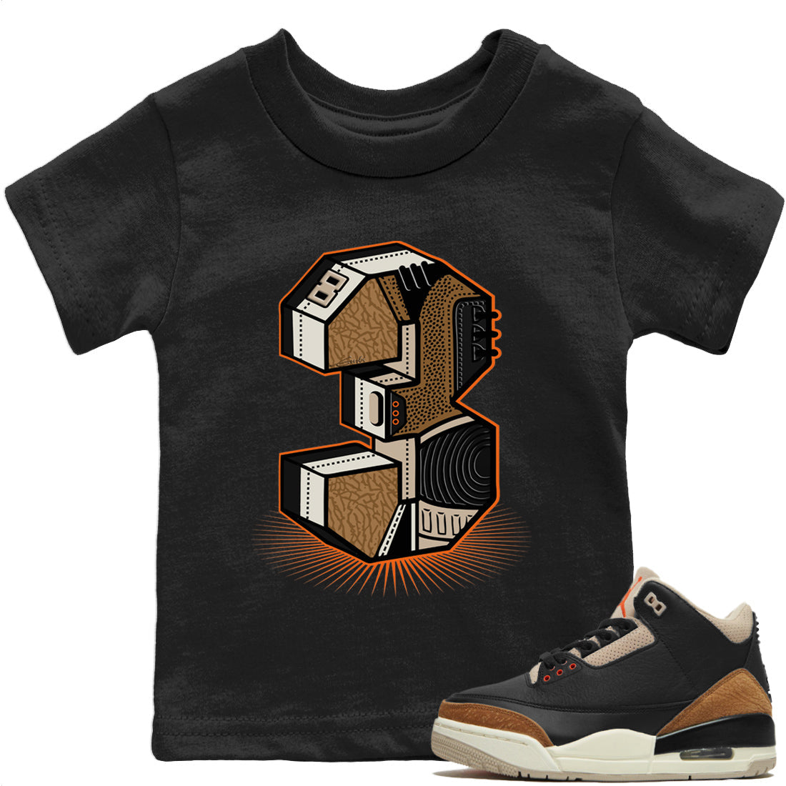 Three Statue Kids Tops - Air Jordan 3 Desert Elephant