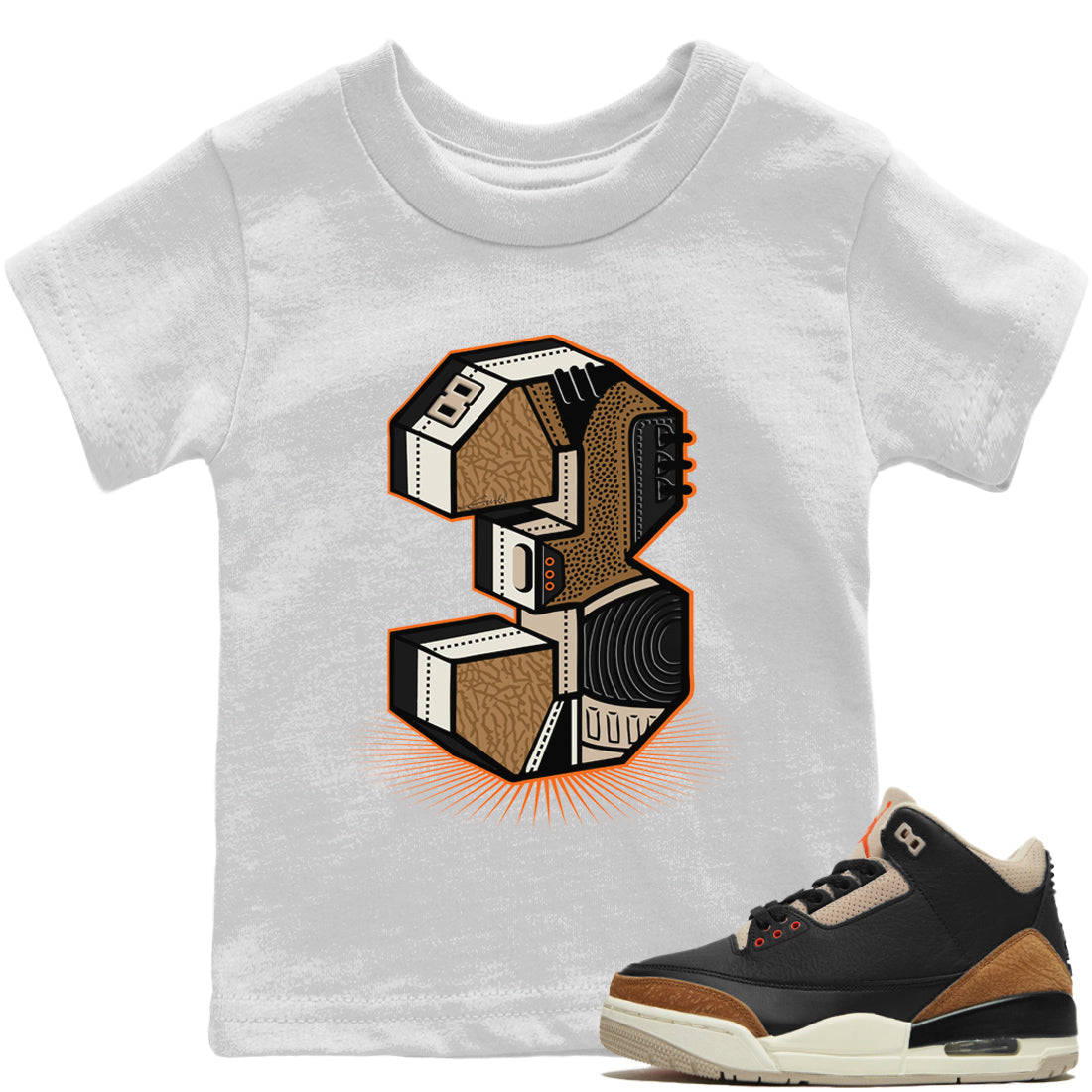 Three Statue Kids Tops - Air Jordan 3 Desert Elephant