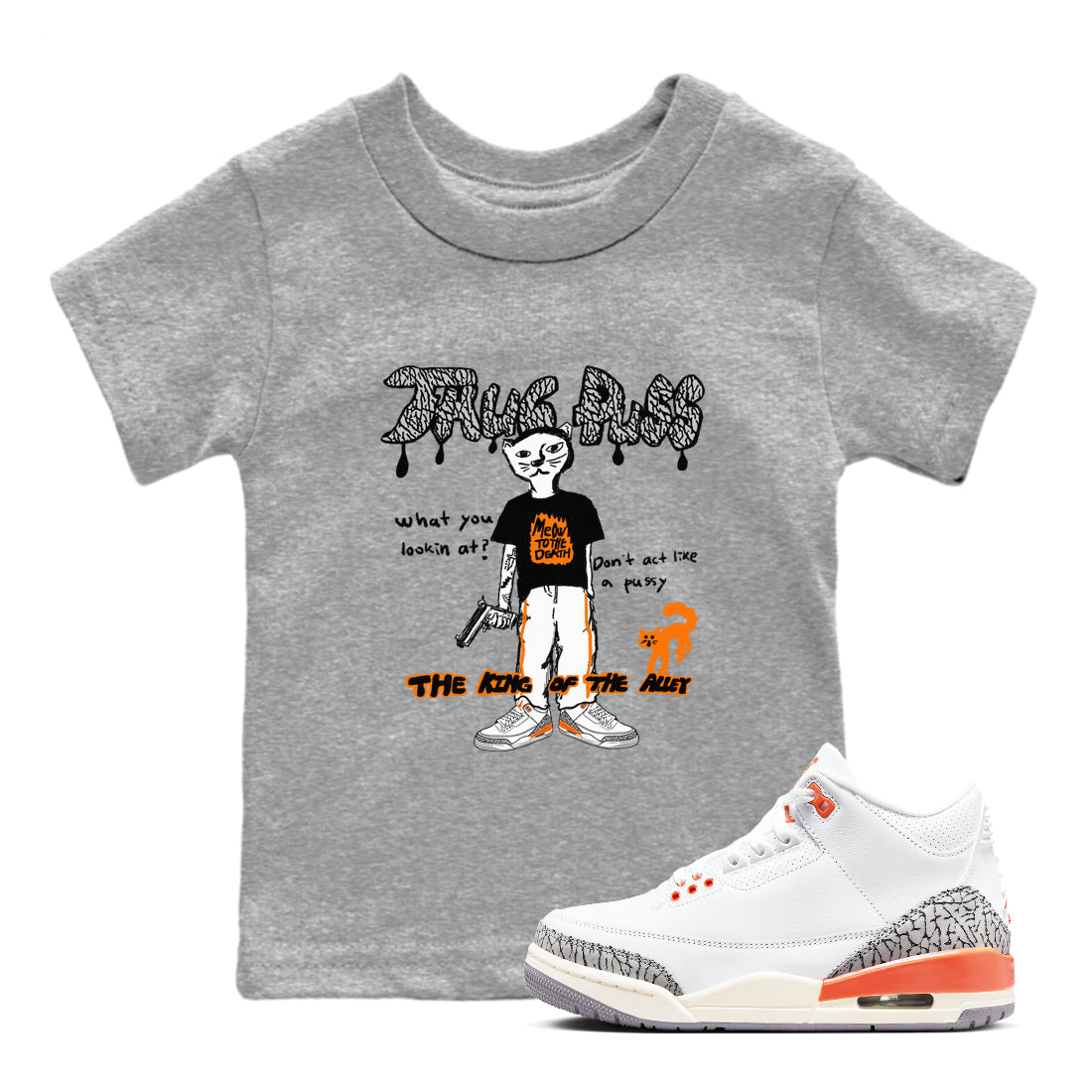 Thug Puss snkmatch Tees Kids - Air Jordan 3 Georgia Peach