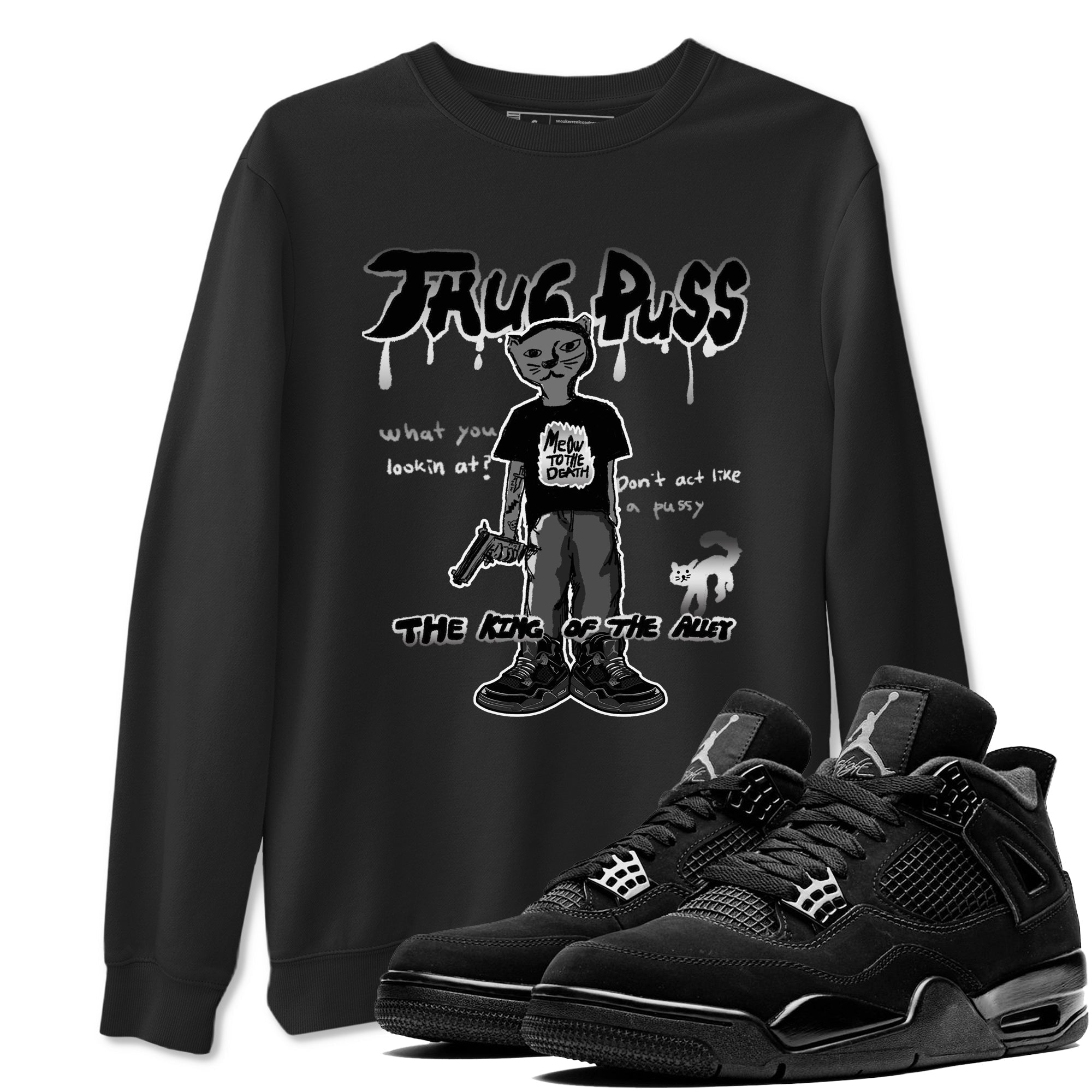Thug Puss snkmatch Tees - Air Jordan 4 Black Cat