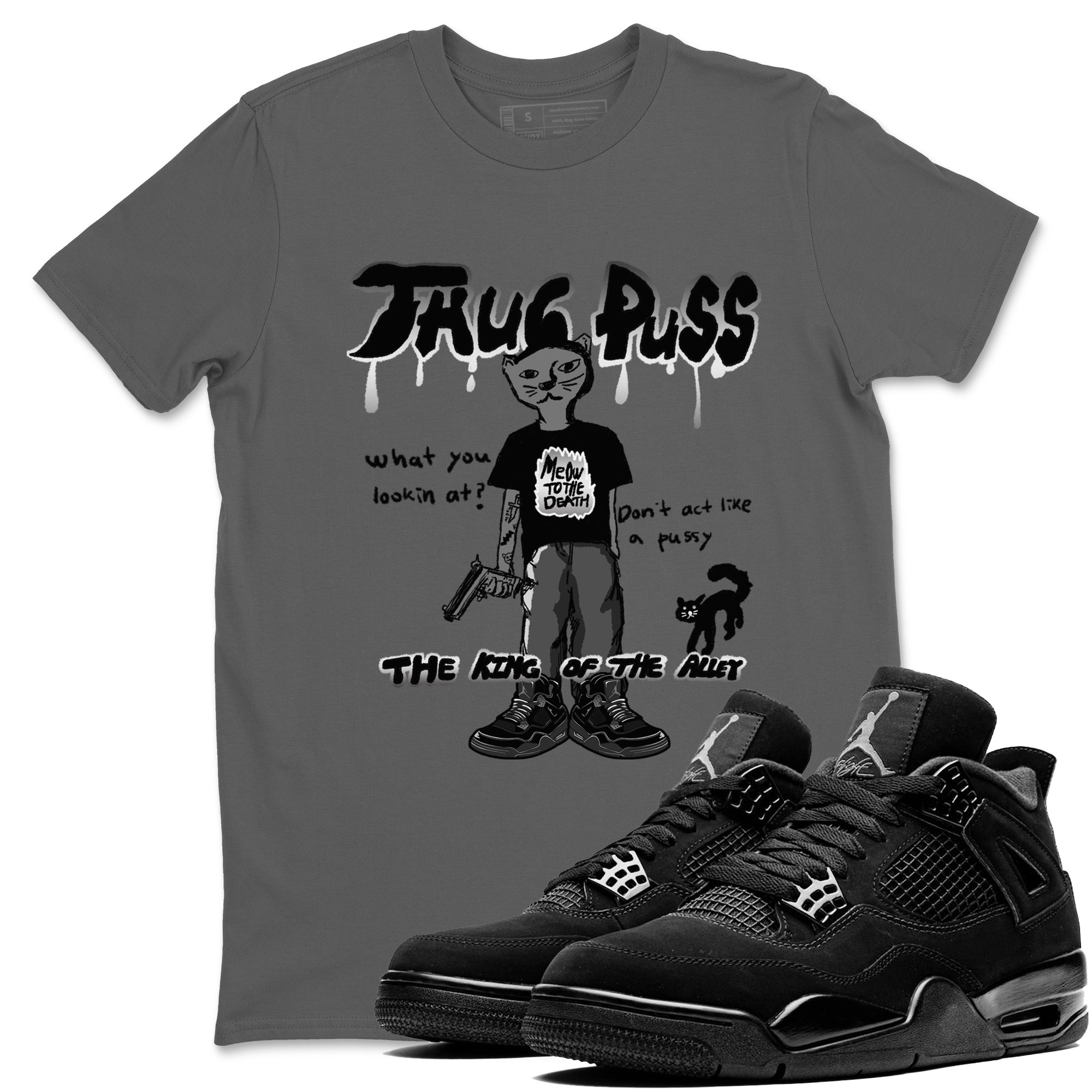 Thug Puss snkmatch Tees - Air Jordan 4 Black Cat