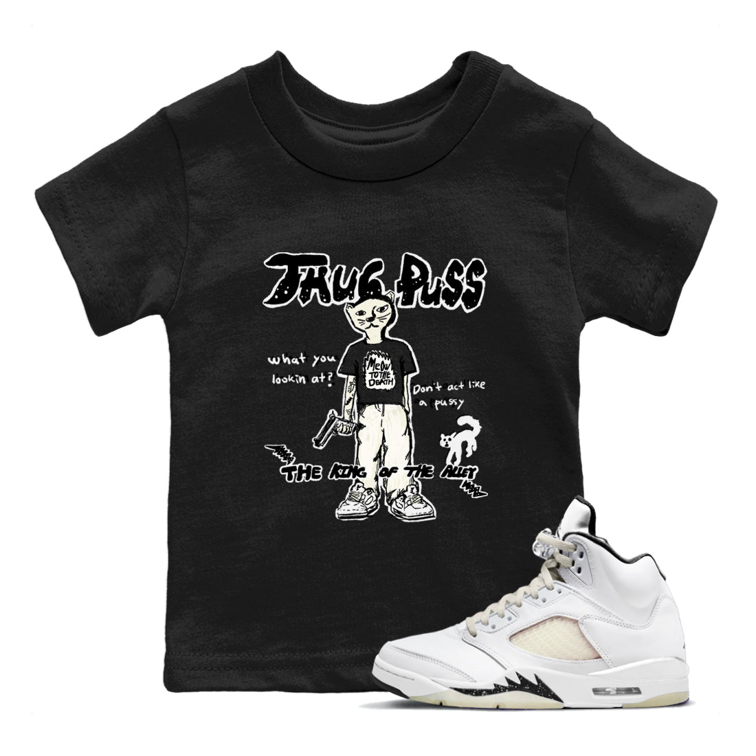 Thug Puss snkmatch Tees Kids - Air Jordan 5 Sail