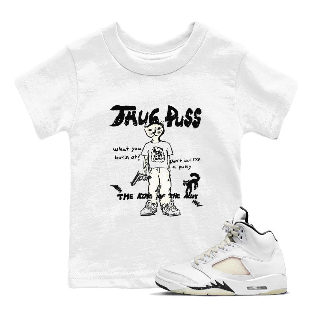 Thug Puss snkmatch Tees Kids - Air Jordan 5 Sail