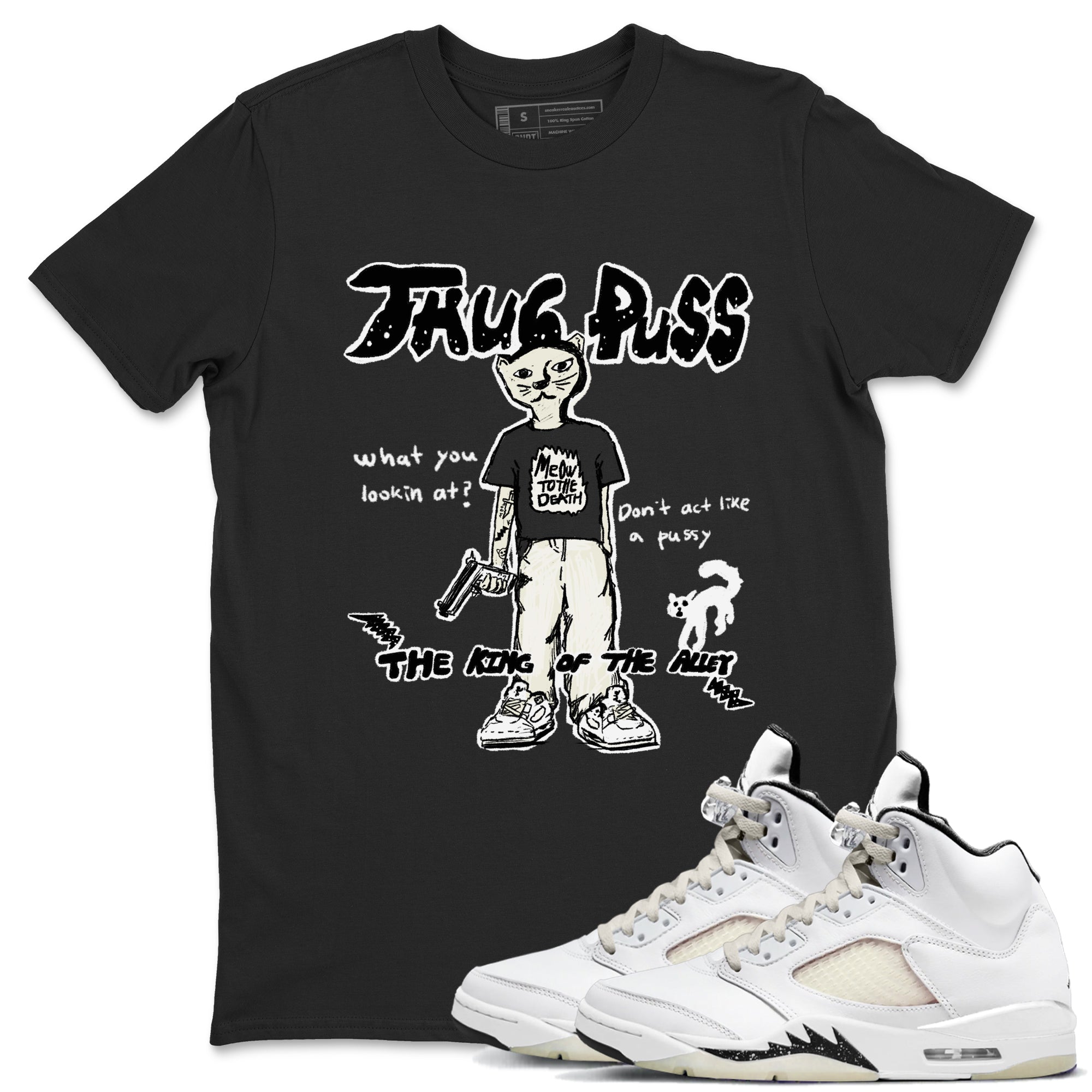 Thug Puss snkmatch Tees - Air Jordan 5 Sail