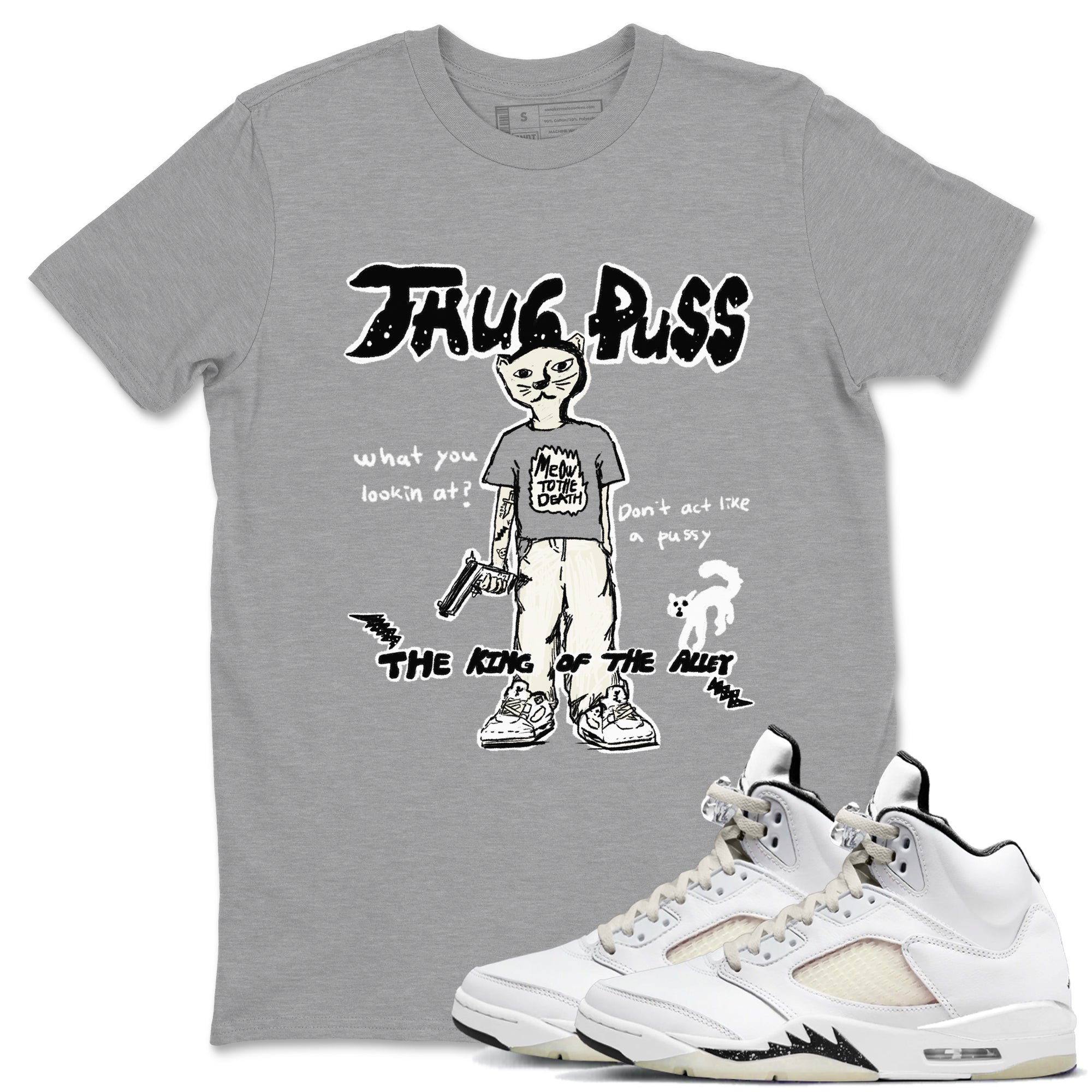 Thug Puss snkmatch Tees - Air Jordan 5 Sail
