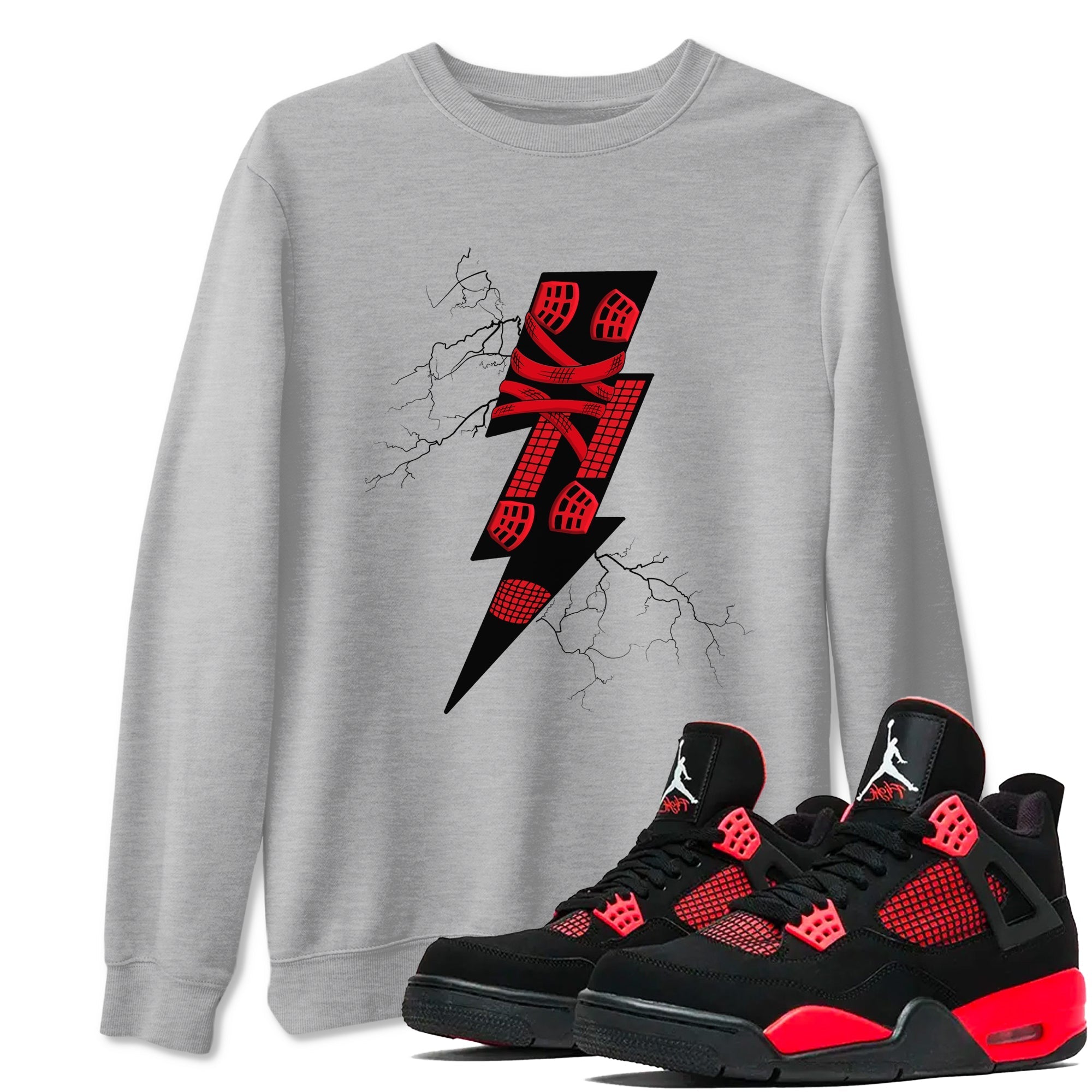 Thunder Kick snkmatch Tees - Air Jordan 4 Red Thunder
