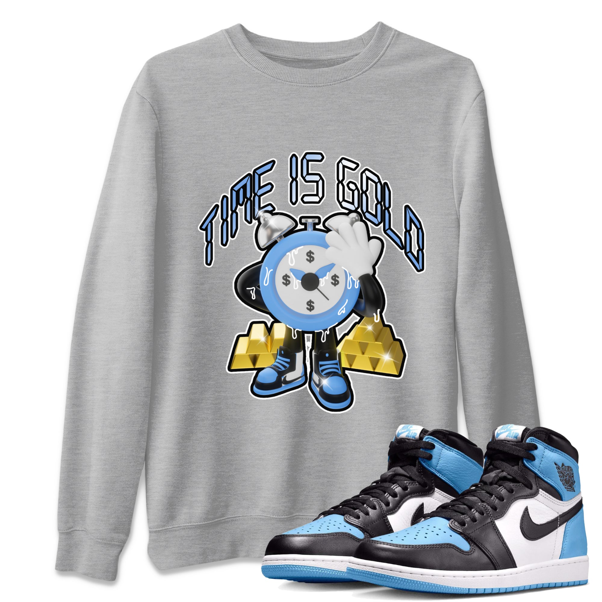 Time Is Gold snkmatch Tee - Air Jordan 1 UNC Toe