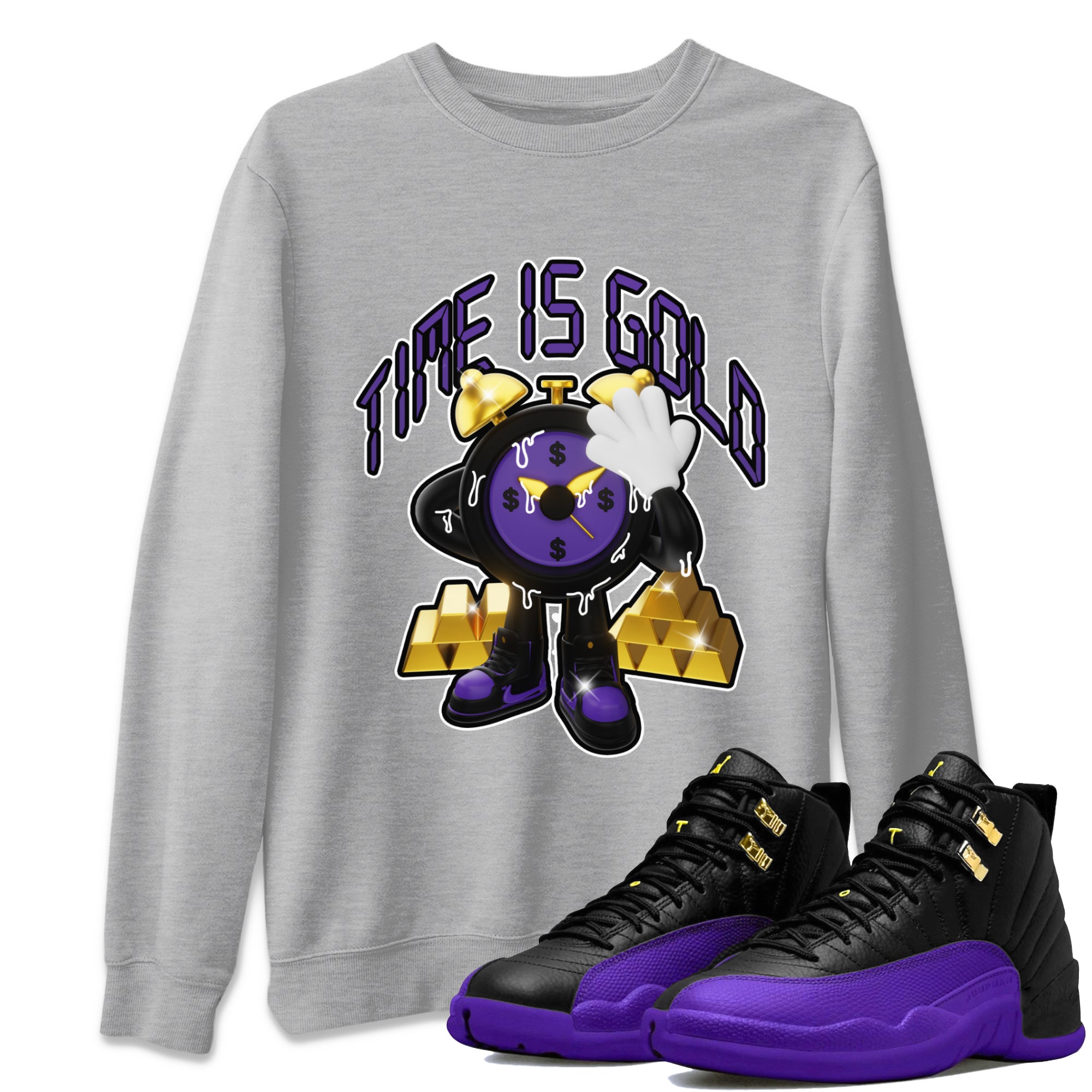 Time Is Gold snkmatch Tee - Air Jordan 12 Field Purple