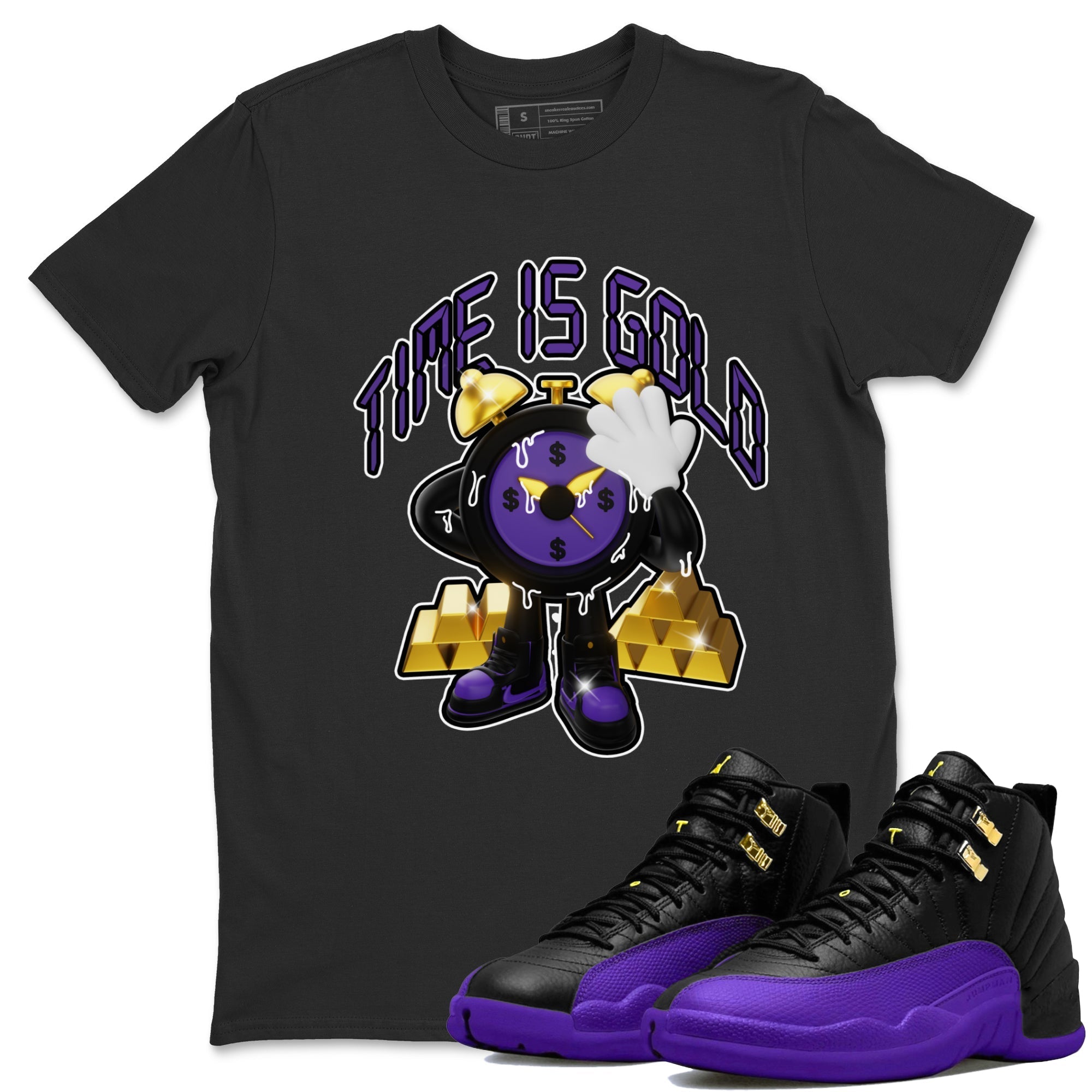 Time Is Gold snkmatch Tee - Air Jordan 12 Field Purple
