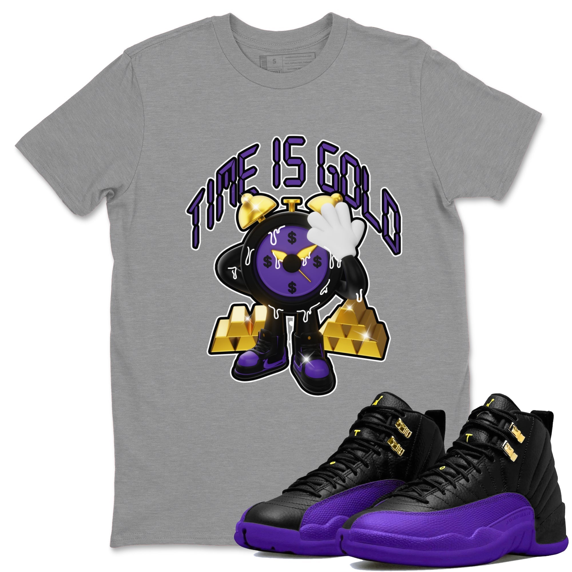 Time Is Gold snkmatch Tee - Air Jordan 12 Field Purple
