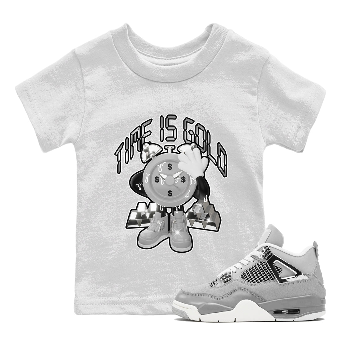 Time Is Gold snkmatch Tee Kids - Air Jordan 4 Frozen Moments