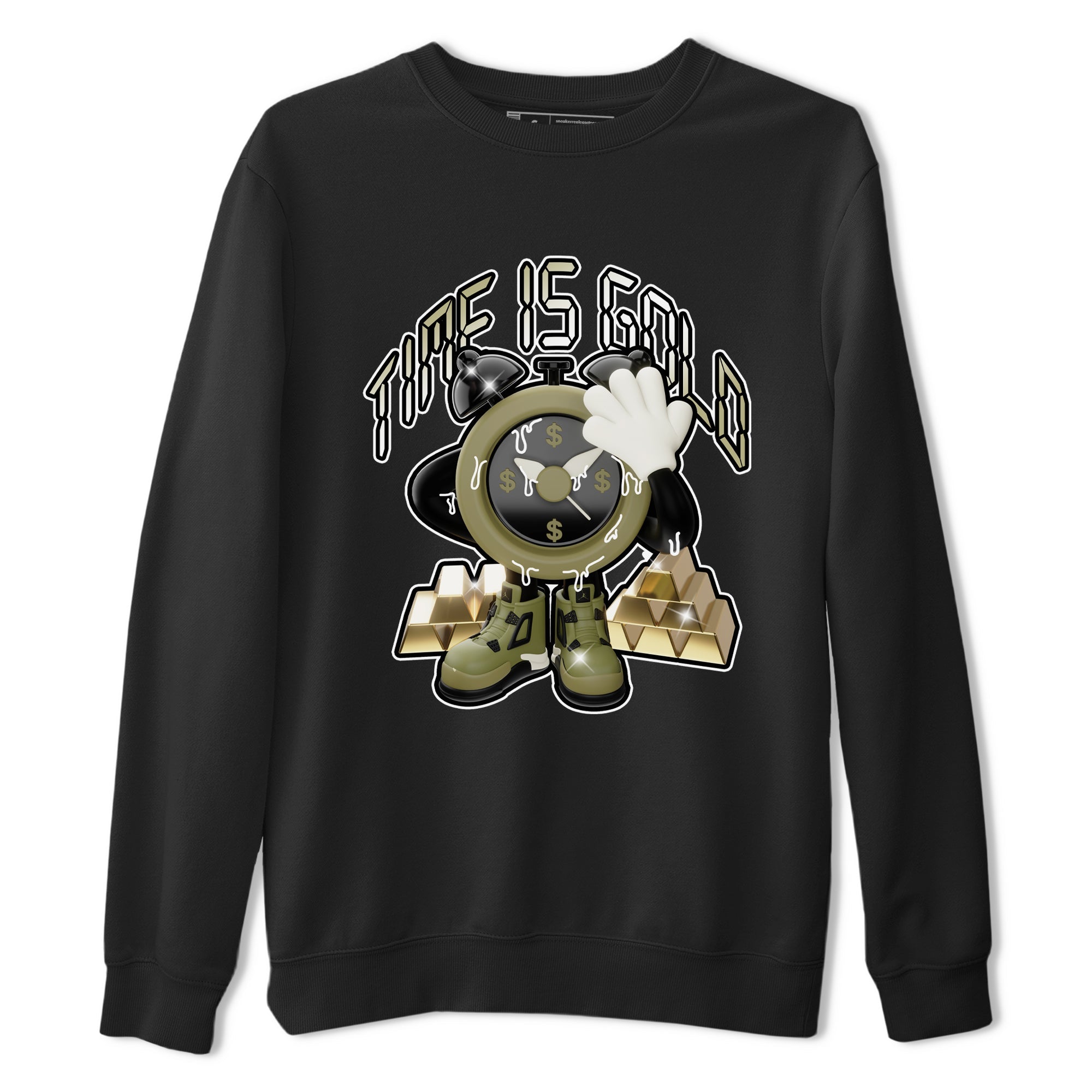 Time Is Gold snkmatch Tee - Air Jordan 4 Medium Olive