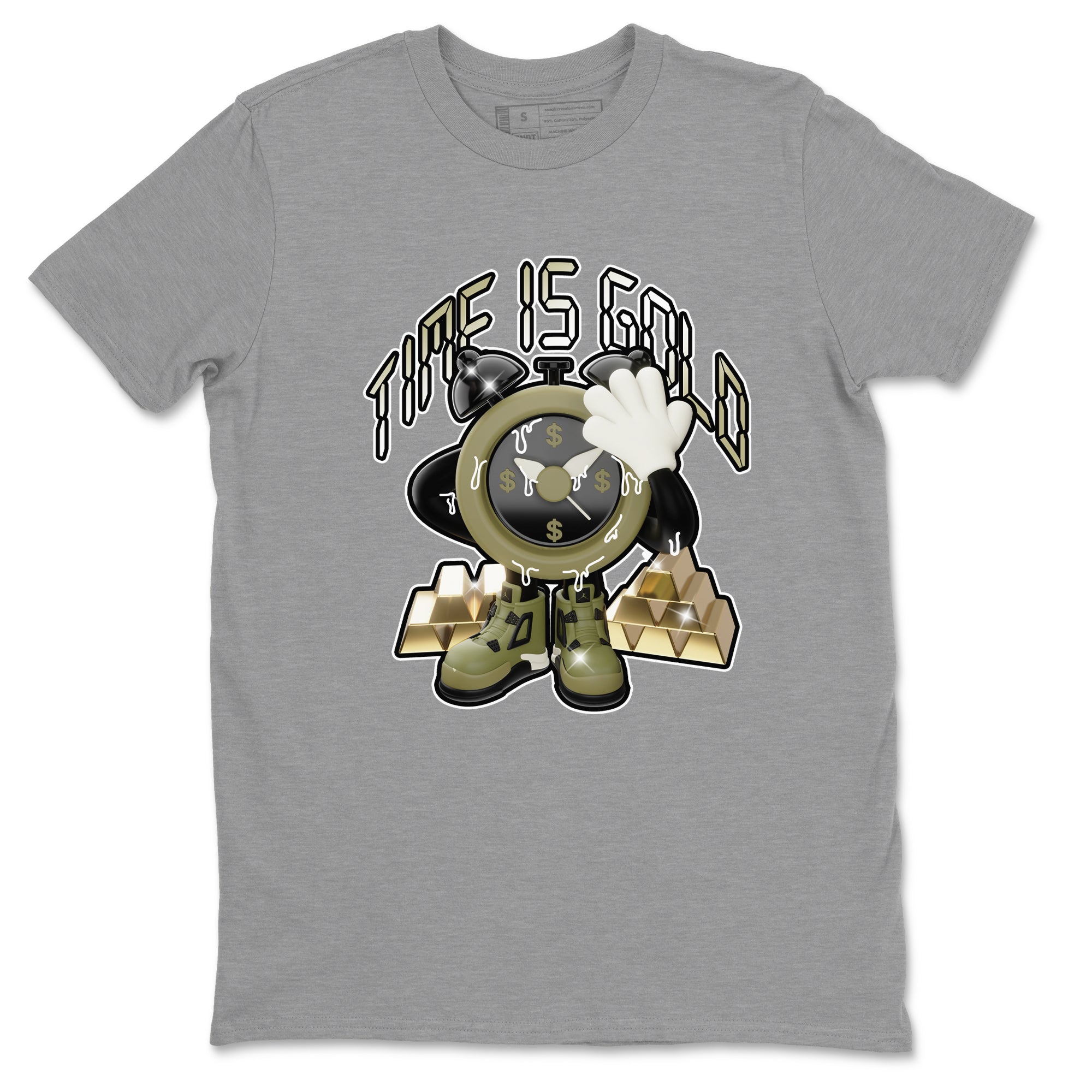 Time Is Gold snkmatch Tee - Air Jordan 4 Medium Olive