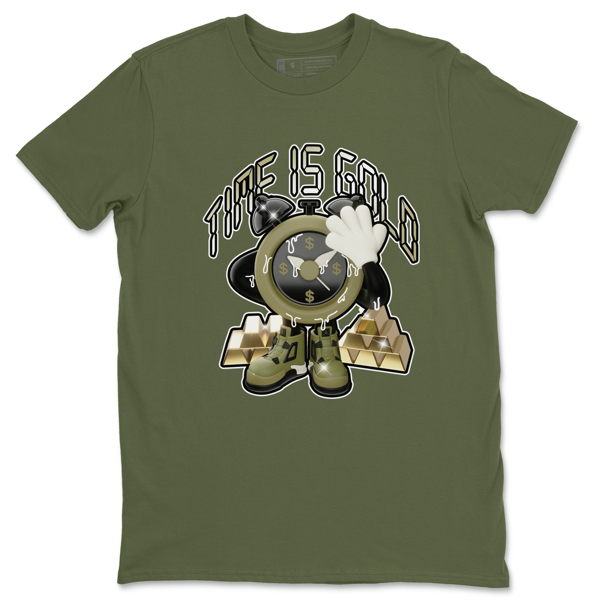 Time Is Gold snkmatch Tee - Air Jordan 4 Medium Olive