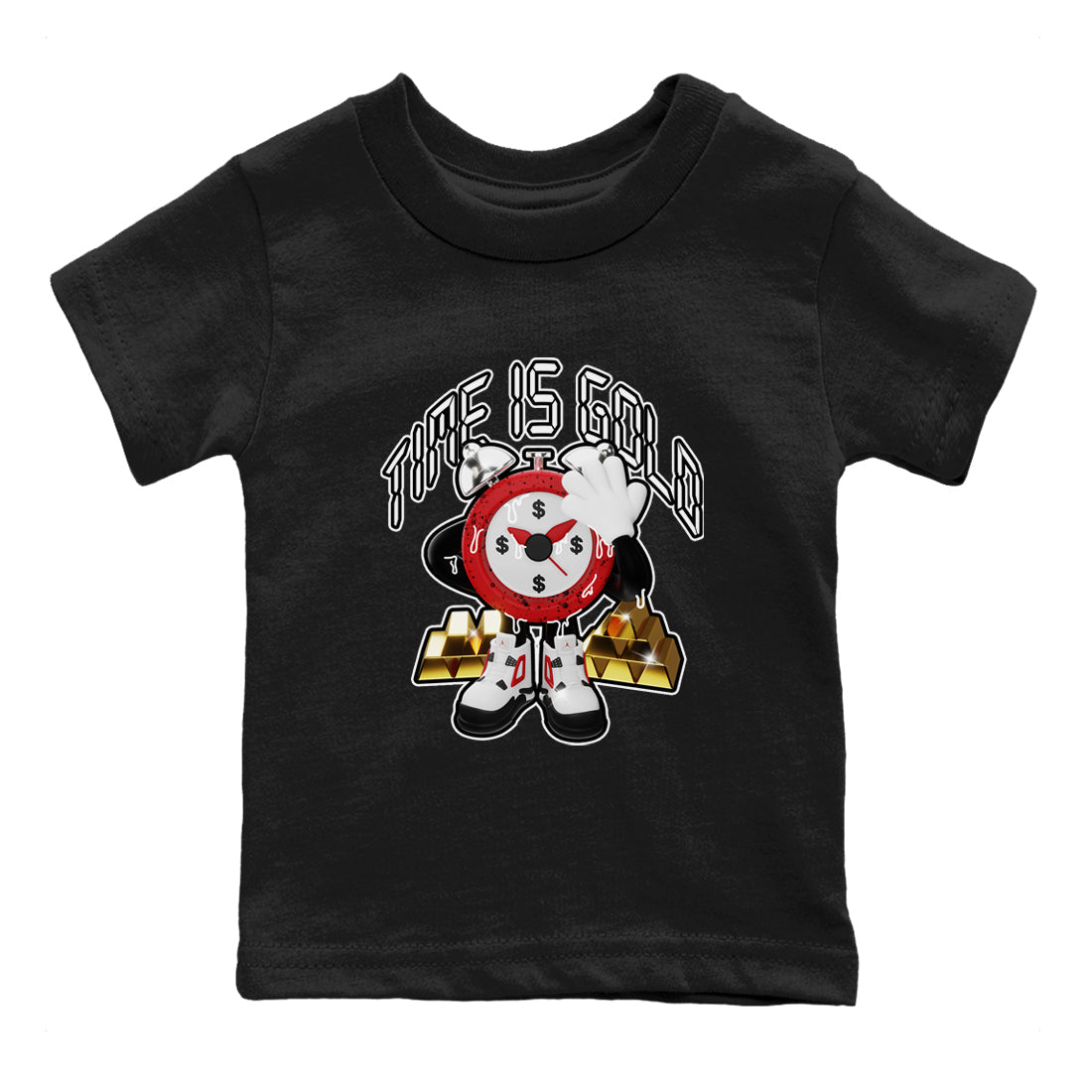Time Is Gold snkmatch Tee Kids - Air Jordan 4 Red Cement