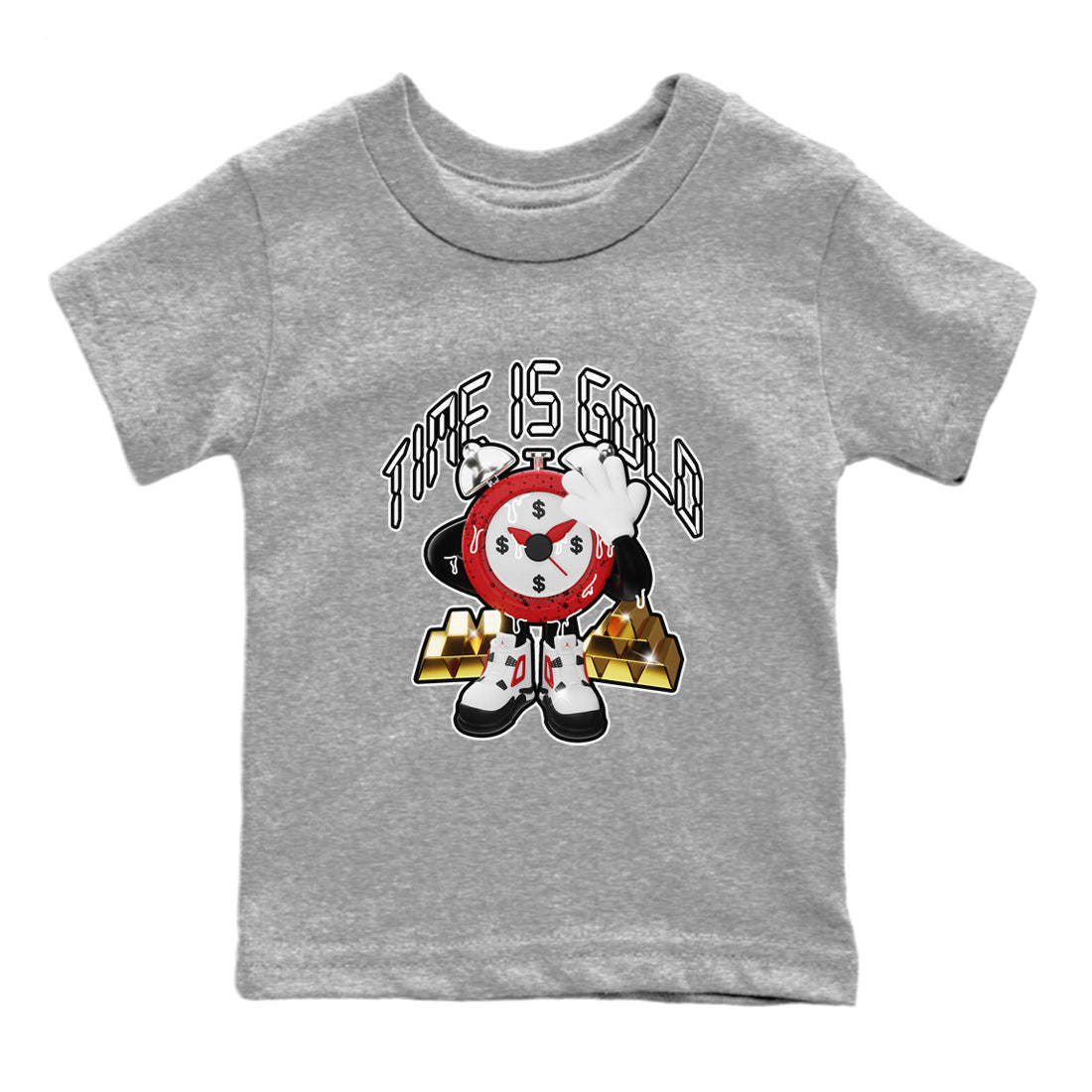 Time Is Gold snkmatch Tee Kids - Air Jordan 4 Red Cement