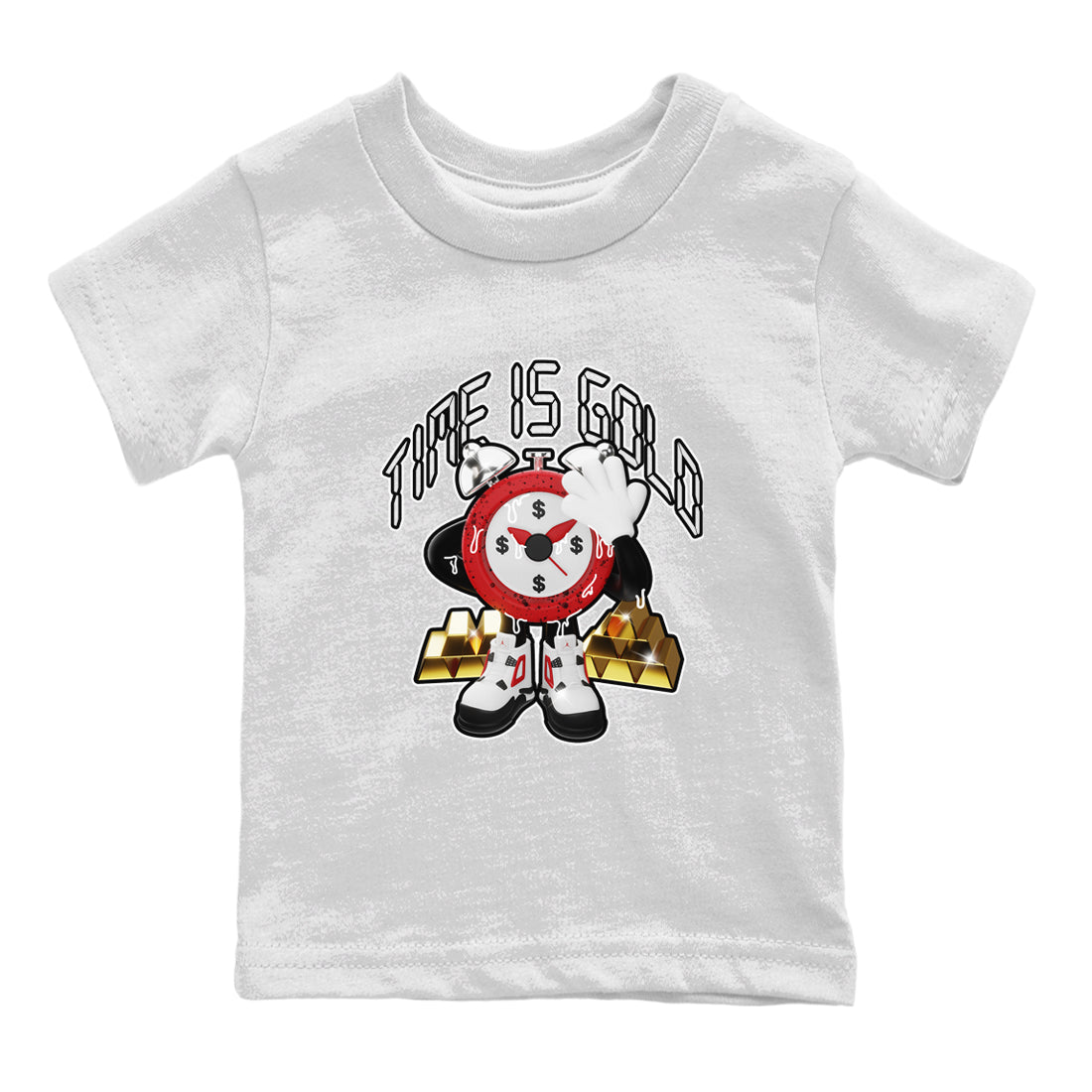 Time Is Gold snkmatch Tee Kids - Air Jordan 4 Red Cement