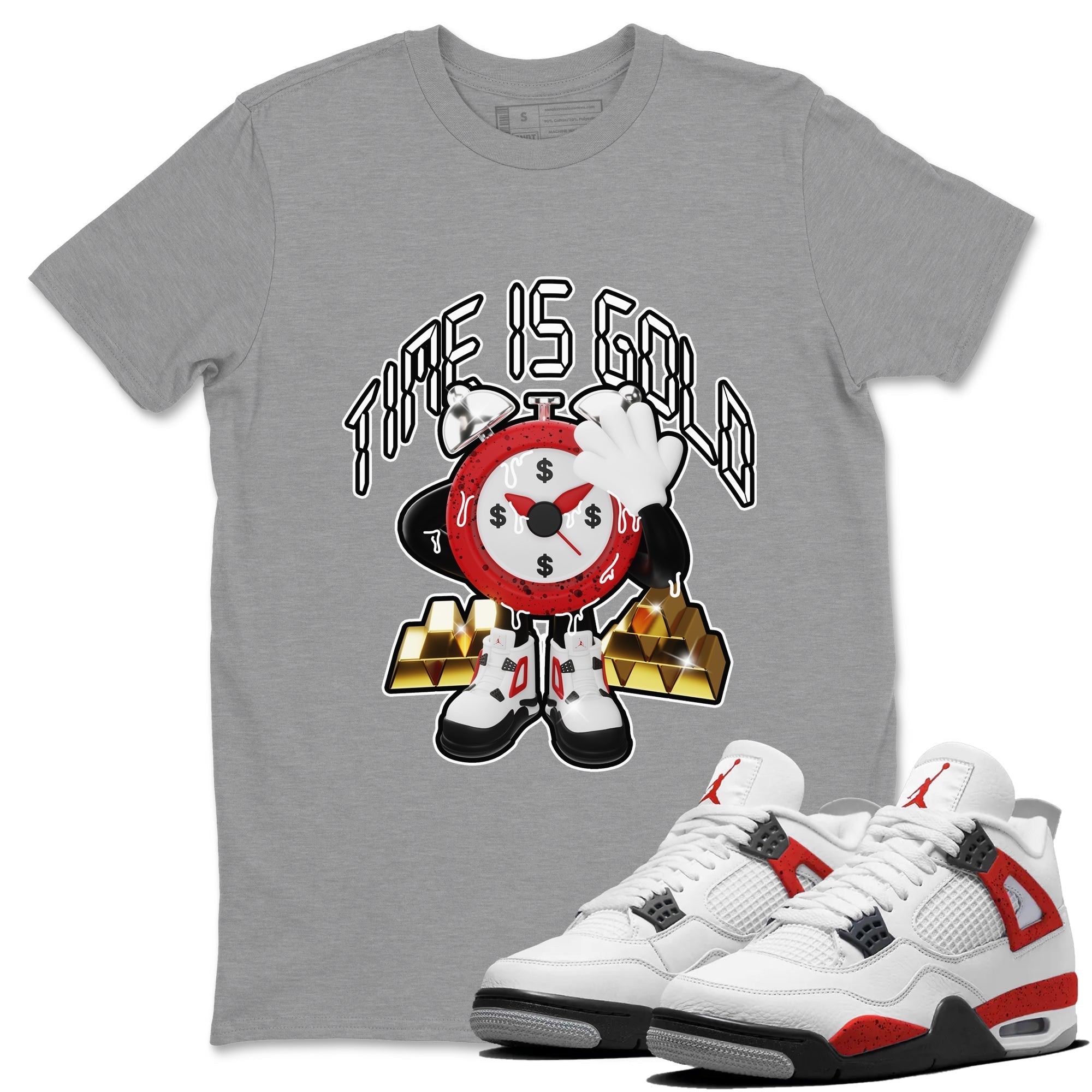 Time Is Gold snkmatch Tee - Air Jordan 4 Red Cement