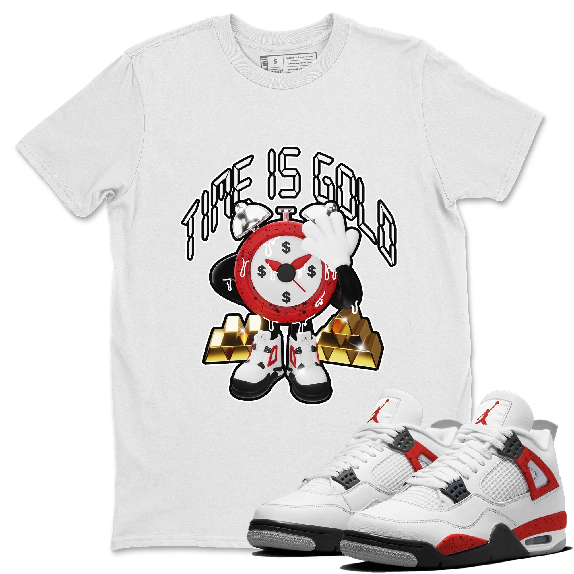 Time Is Gold snkmatch Tee - Air Jordan 4 Red Cement