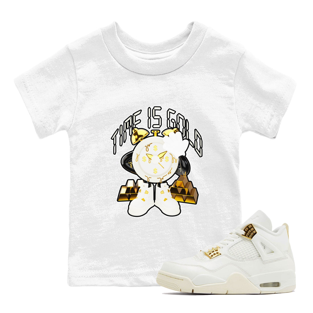 Time Is Gold snkmatch Tees Kids - Air Jordan 4 Sail 2024