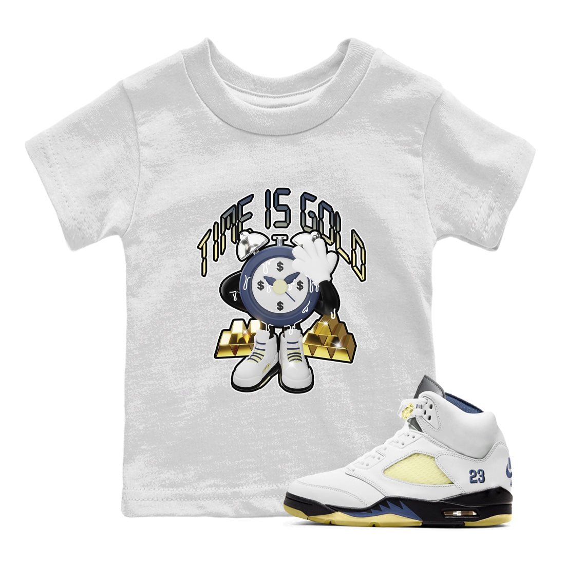Time Is Gold snkmatch Tee Kids - Air Jordan 5 A Ma Maniere x Photon Dust