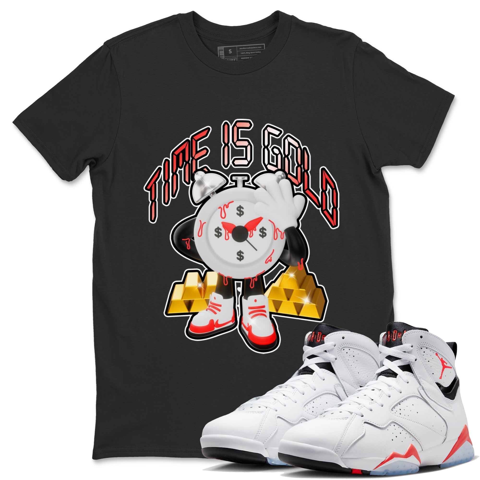 Time Is Gold snkmatch Tee - Air Jordan 7 White Infrared